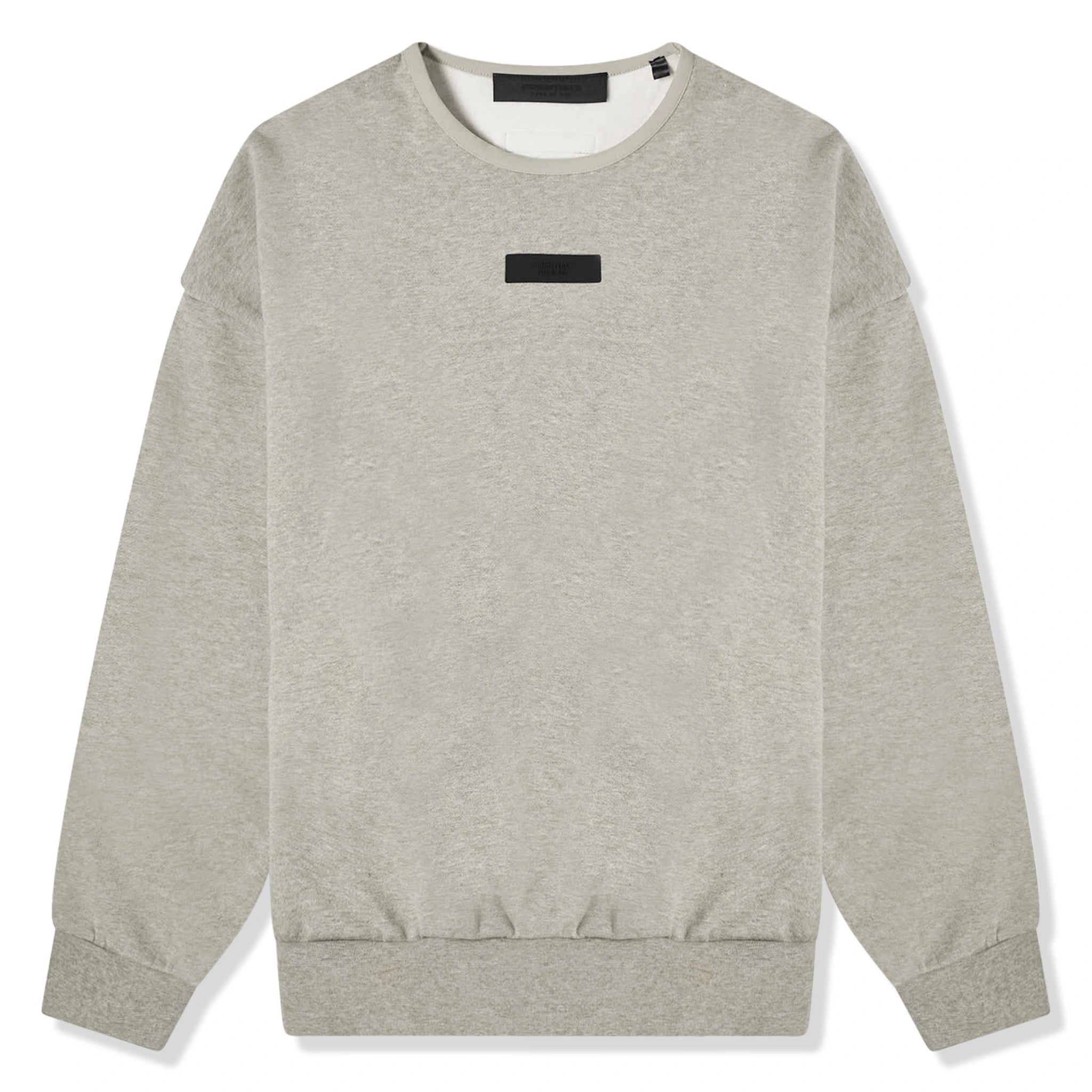 Fear of God Essentials Dark Heather Oatmeal Crewneck Sweatshirt | FW23 Collection | Men's Casual Pullover for Streetwear & Everyday Comfort