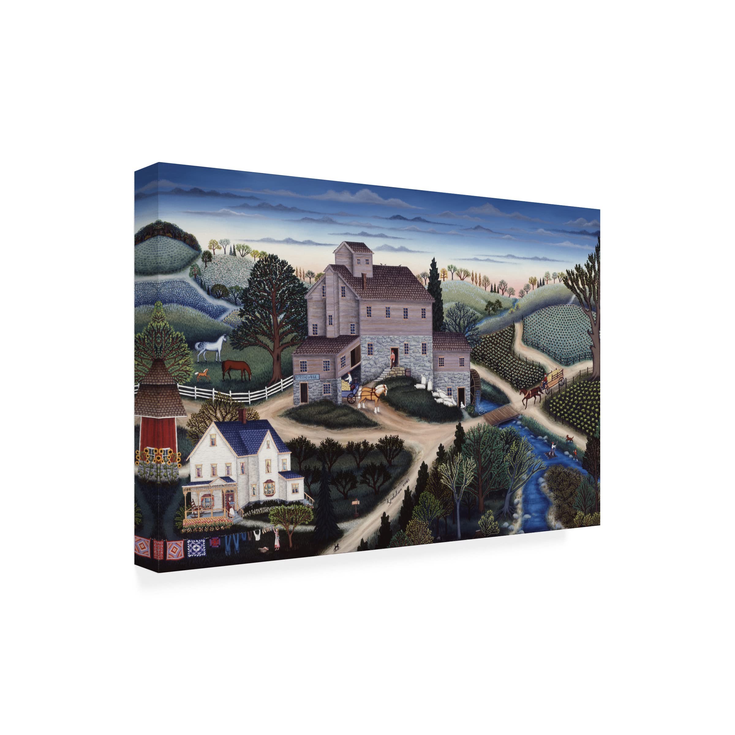 Kathy Jakobsen 'Springwell Mill In Summer' Canvas Art Print - 30x47 Inches - Trademark Fine Art - Perfect for Living Room, Bedroom & Office Decor