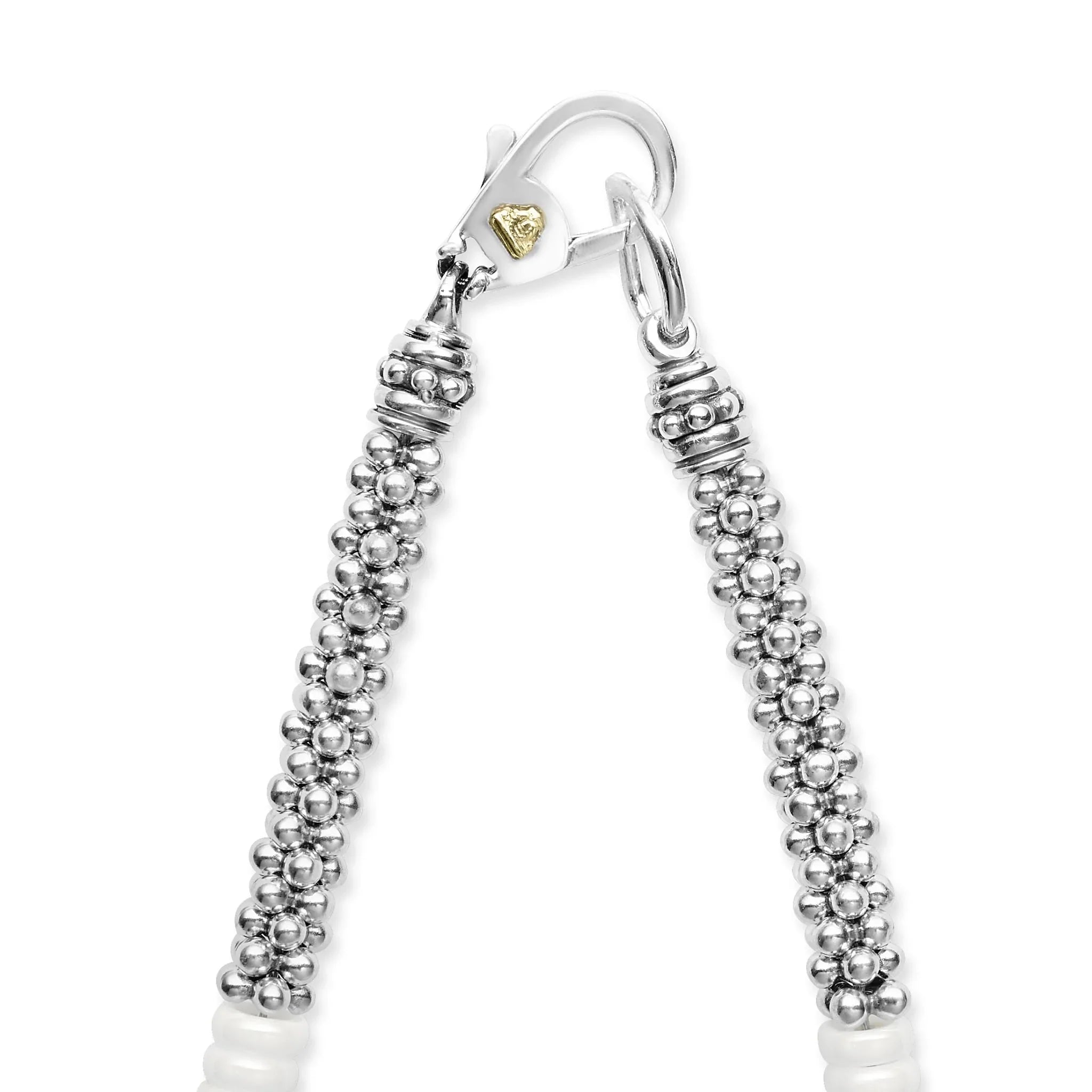 Elegant Ceramic Three Bead Station Caviar Necklace for Women - Perfect for Evening Parties, Weddings & Special Occasions