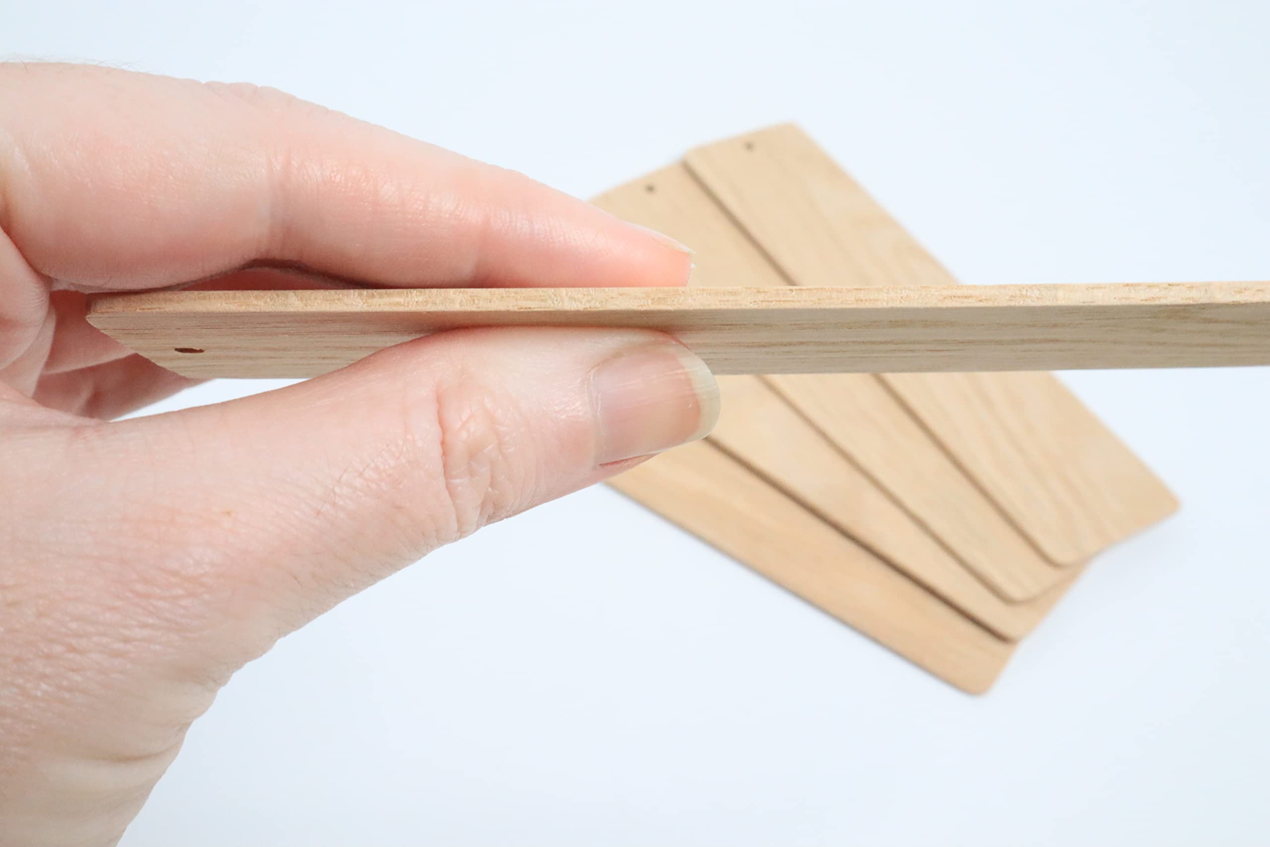 50-Piece Oak Wooden Bookmark Blanks Set - DIY Craft Supplies for Bookmark Making, Scrapbooking & Woodworking Projects - Unfinished Wood Crafts for Artists & Book Lovers
