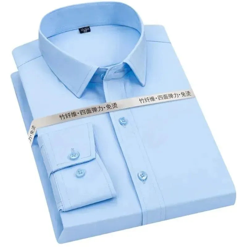 Premium Men's Formal Dress Shirt - Slim Fit Business Shirt for Office & Wedding - Classic White Button Down Oxford Shirt for Professional & Special Occasions