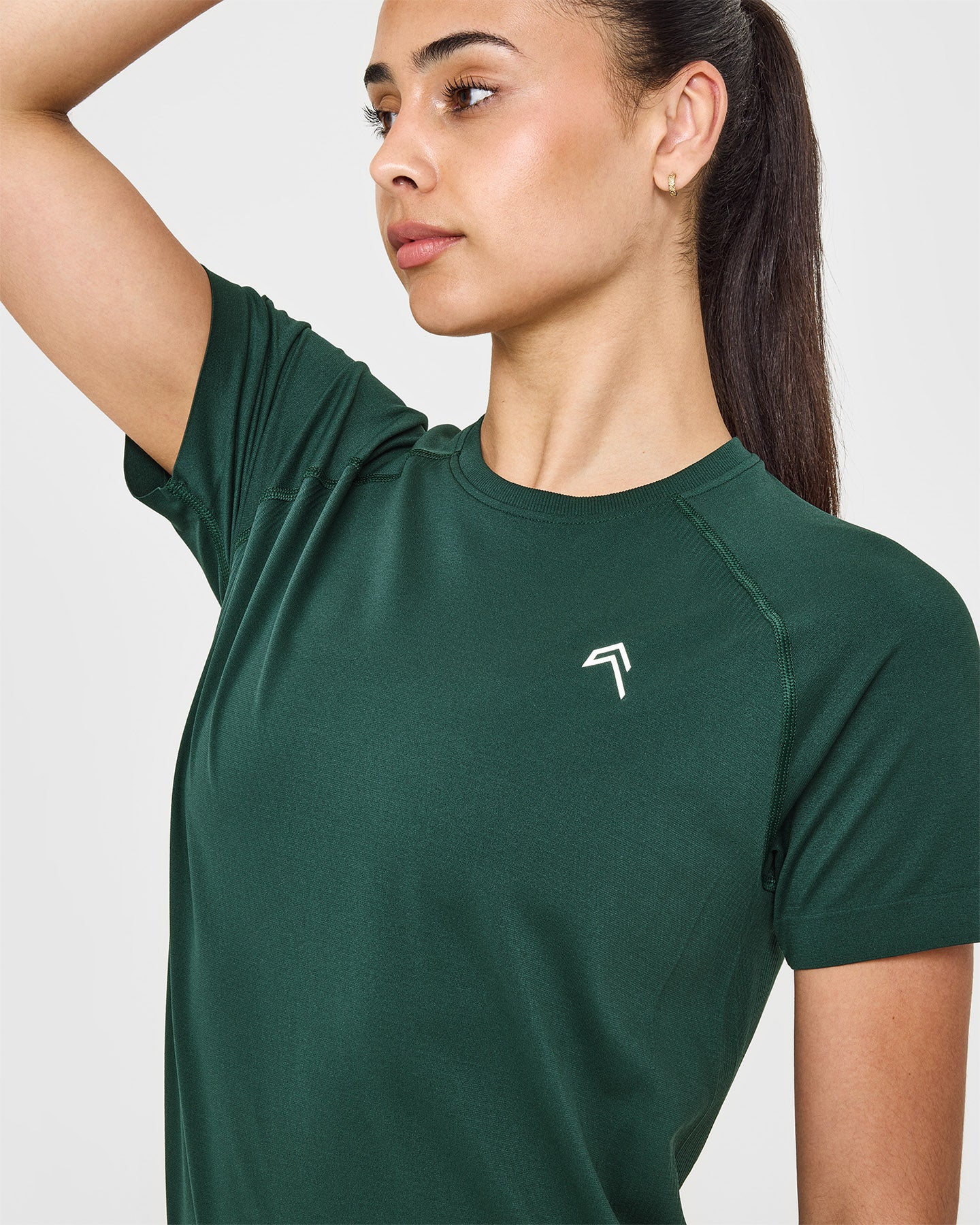 Seamless Loose Fit T-Shirt for Women - Soft Comfortable Casual Top in Racing Green | Perfect for Yoga, Running & Everyday Wear