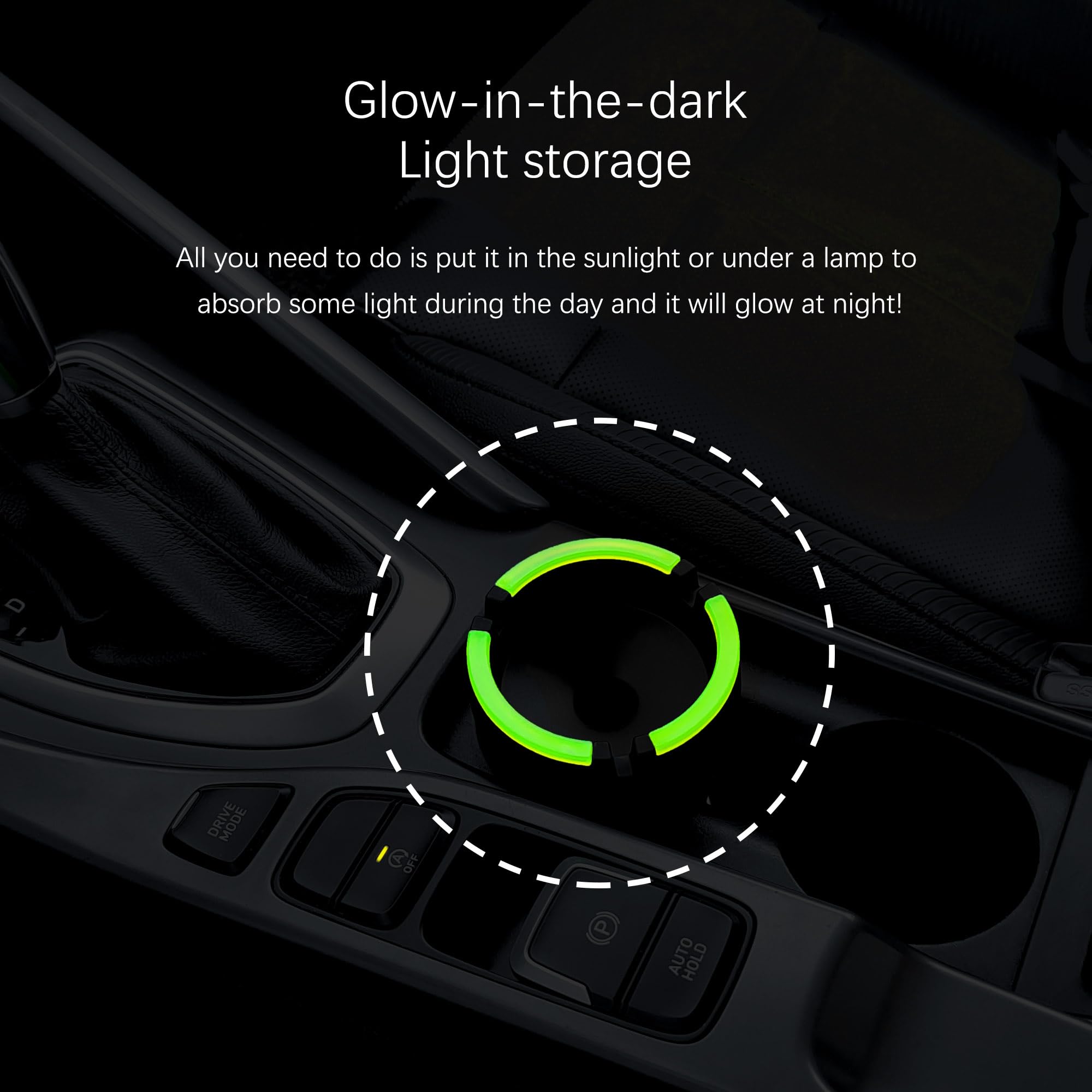 Glow in The Dark Car Ashtray with Lid - Smell Proof Portable Ashtray for Cup Holder, Multifunctional Car Accessories for Truck & SUV - Keep Your Vehicle Interior Clean & Tidy (Black) - Perfect for Road Trips & Outdoor Smoking