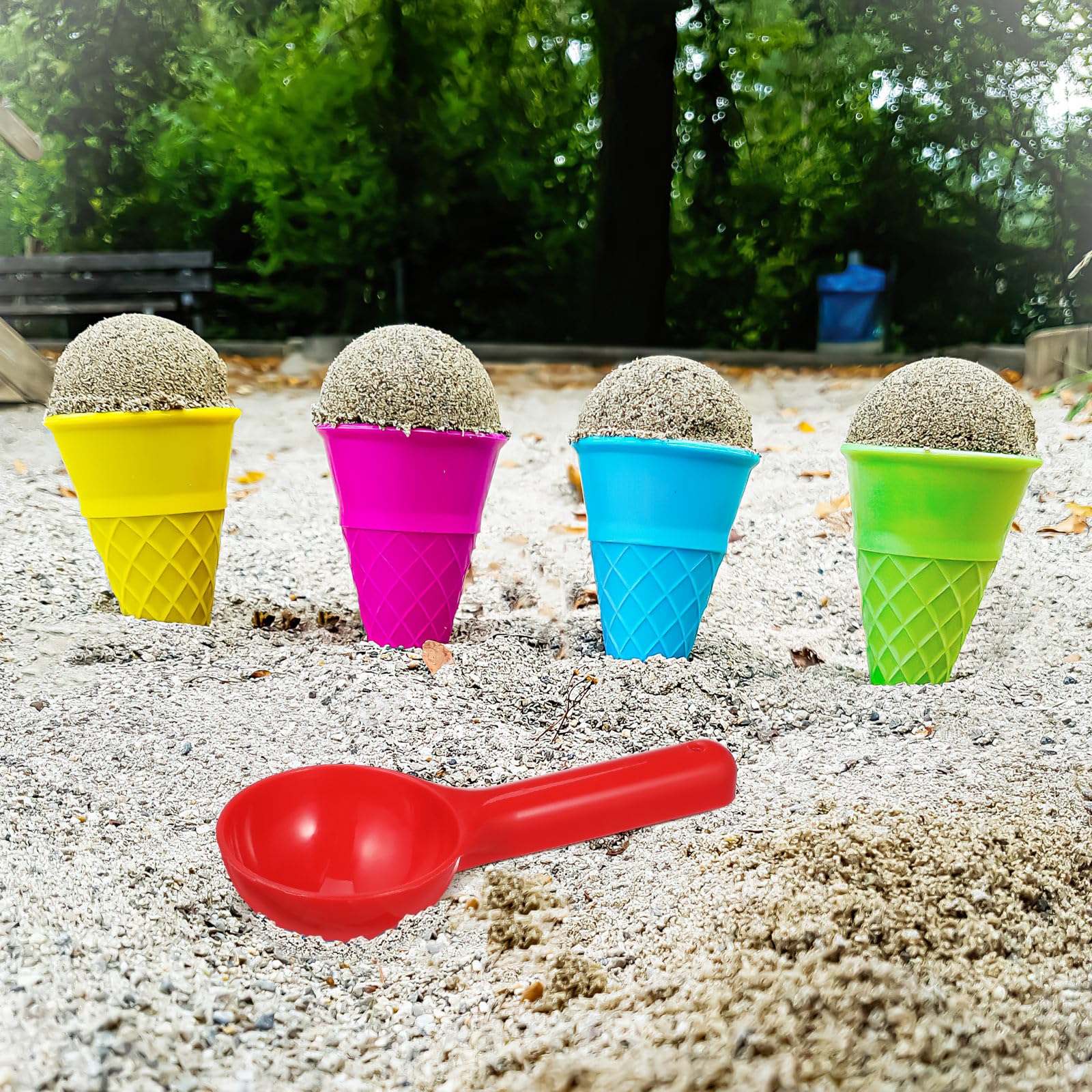 6pcs Kids Beach Toys Set - Sand Scoop & Ice Cream Cones for Outdoor Play