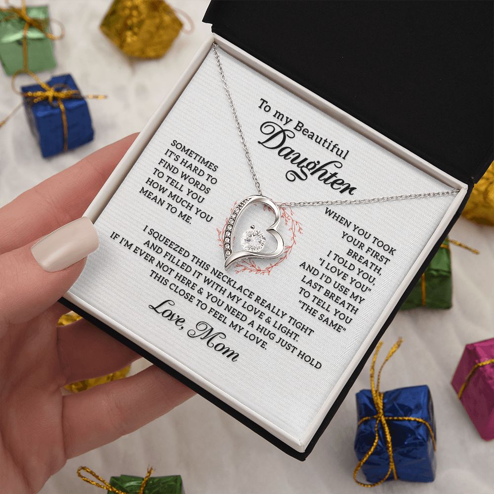 Heart Necklace for Daughter - Thoughtful Birthday & Christmas Gift from Mom - Perfect for Special Occasions & Everyday Wear
