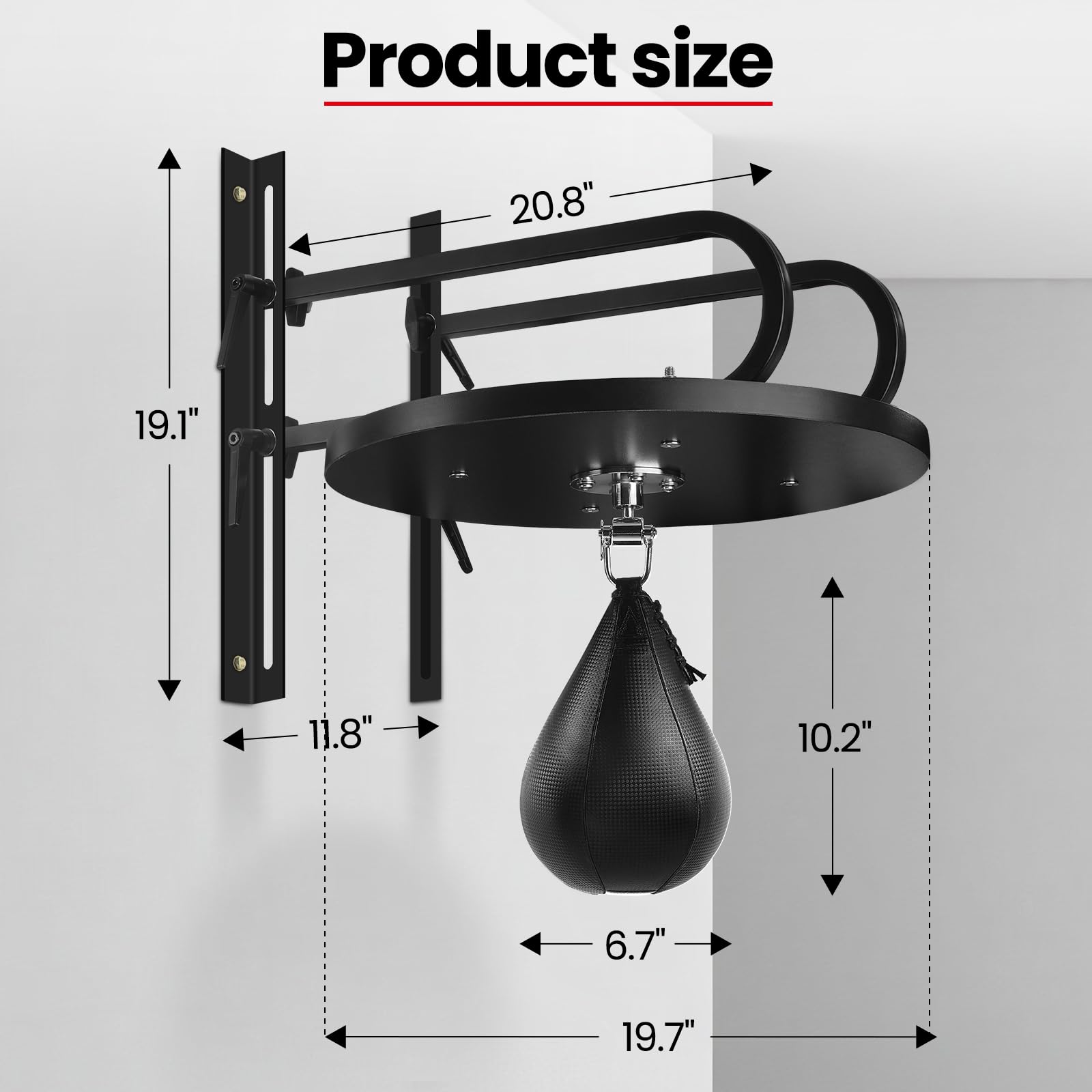 Speed Bag Platform Kit with Punching Bag & Swivel - Professional Boxing Training Equipment for Home Gym & Fitness Workouts - Perfect for Boxing, MMA, Cardio & Strength Training
