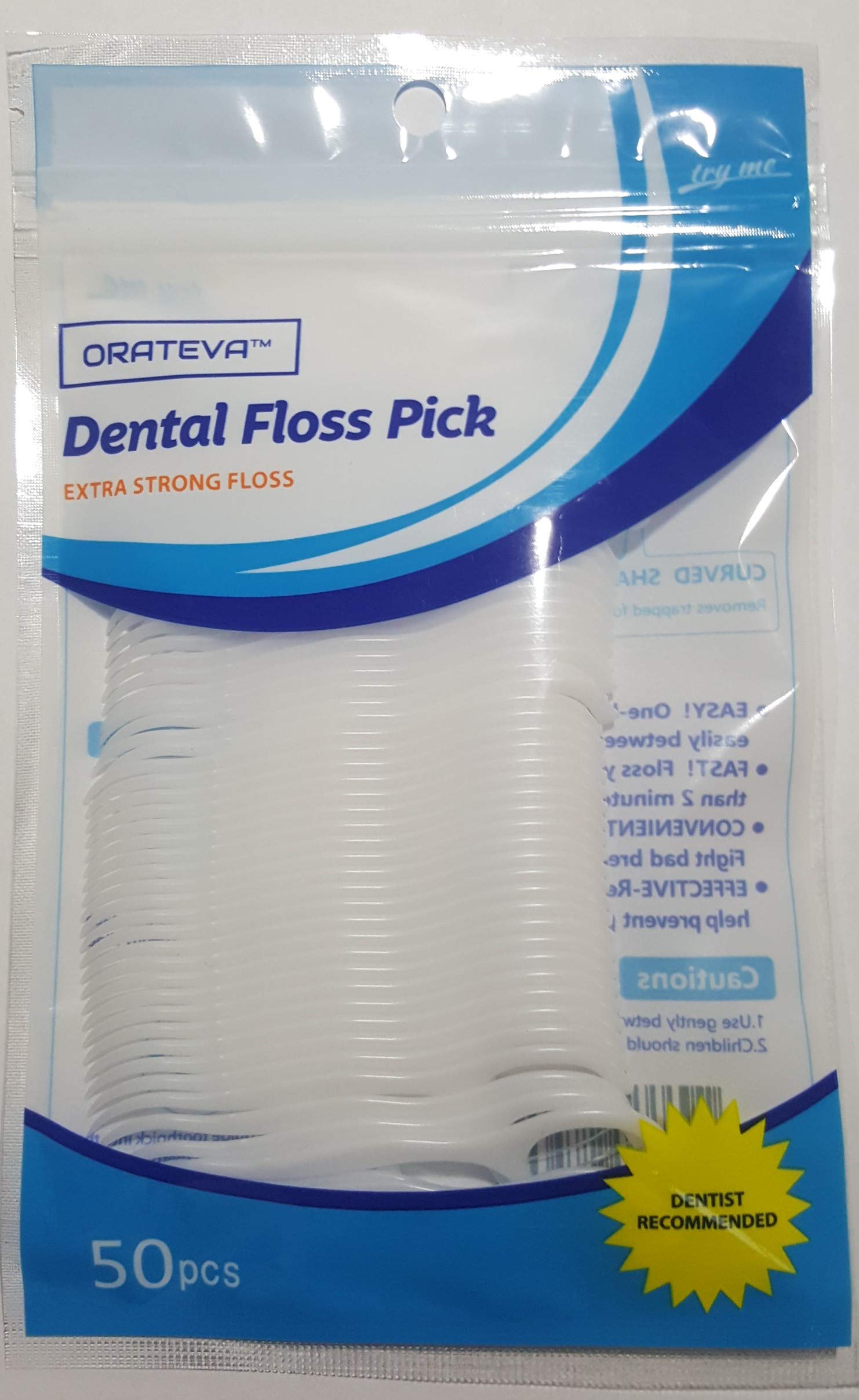 Dental Floss Picks for Adults - 300 Count (6 Packs of 50) | Mint Flavored, Disposable Teeth Cleaners for Travel, Office & Home Oral Care