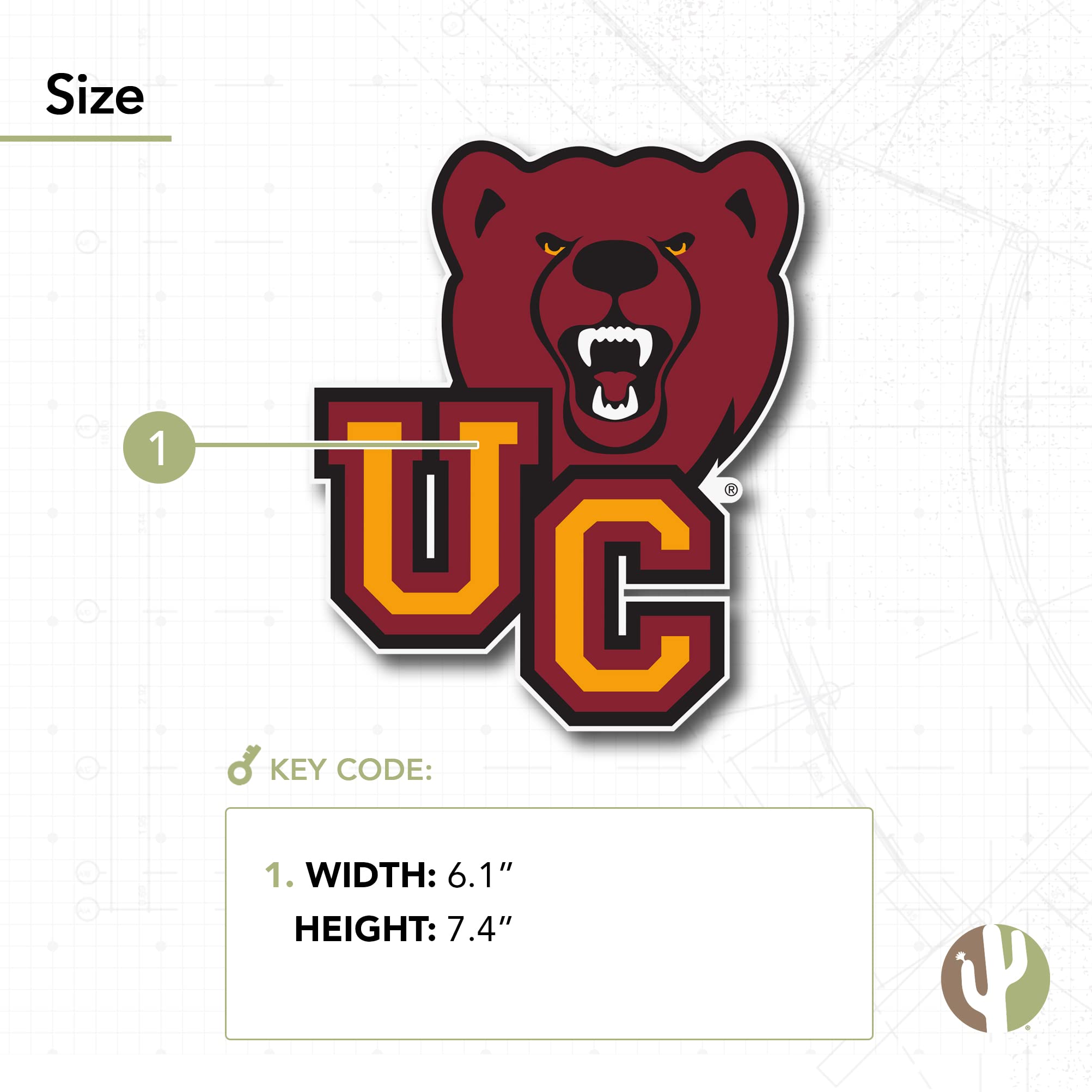Desert Cactus Ursinus College Bears Vinyl Decal Sticker - Waterproof Laptop, Water Bottle, Car, Scrapbook Decor - Perfect for College Dorm, School Spirit & DIY Crafts