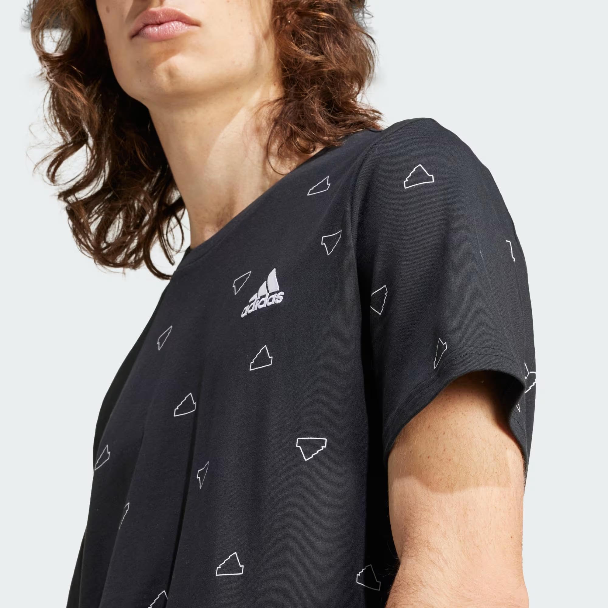Adidas Men's Seasonal Essentials Monogram Graphic T-Shirt - Casual Comfort for Everyday Wear, Gym & Street Style