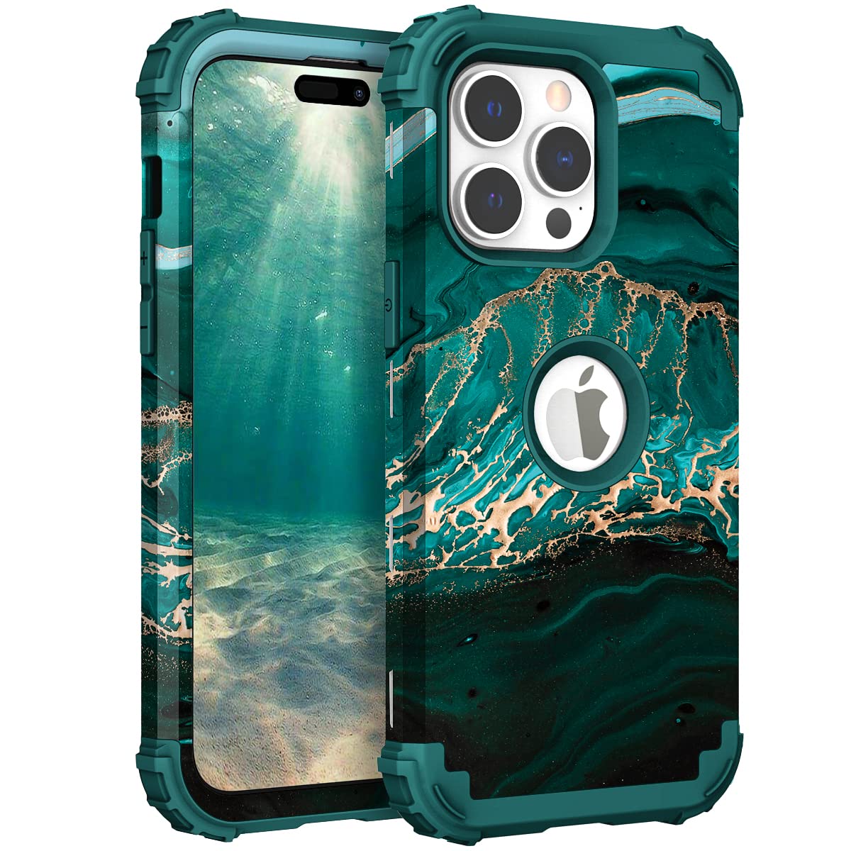 ZHOGTNEG Heavy Duty 3 Layer Full-Body Shockproof Protective Hybrid Rubber Case for iPhone 14 Pro Max (6.7 inch) - Compatible with 2022 Released Model | Perfect for Outdoor Activities, Sports & Daily Protection