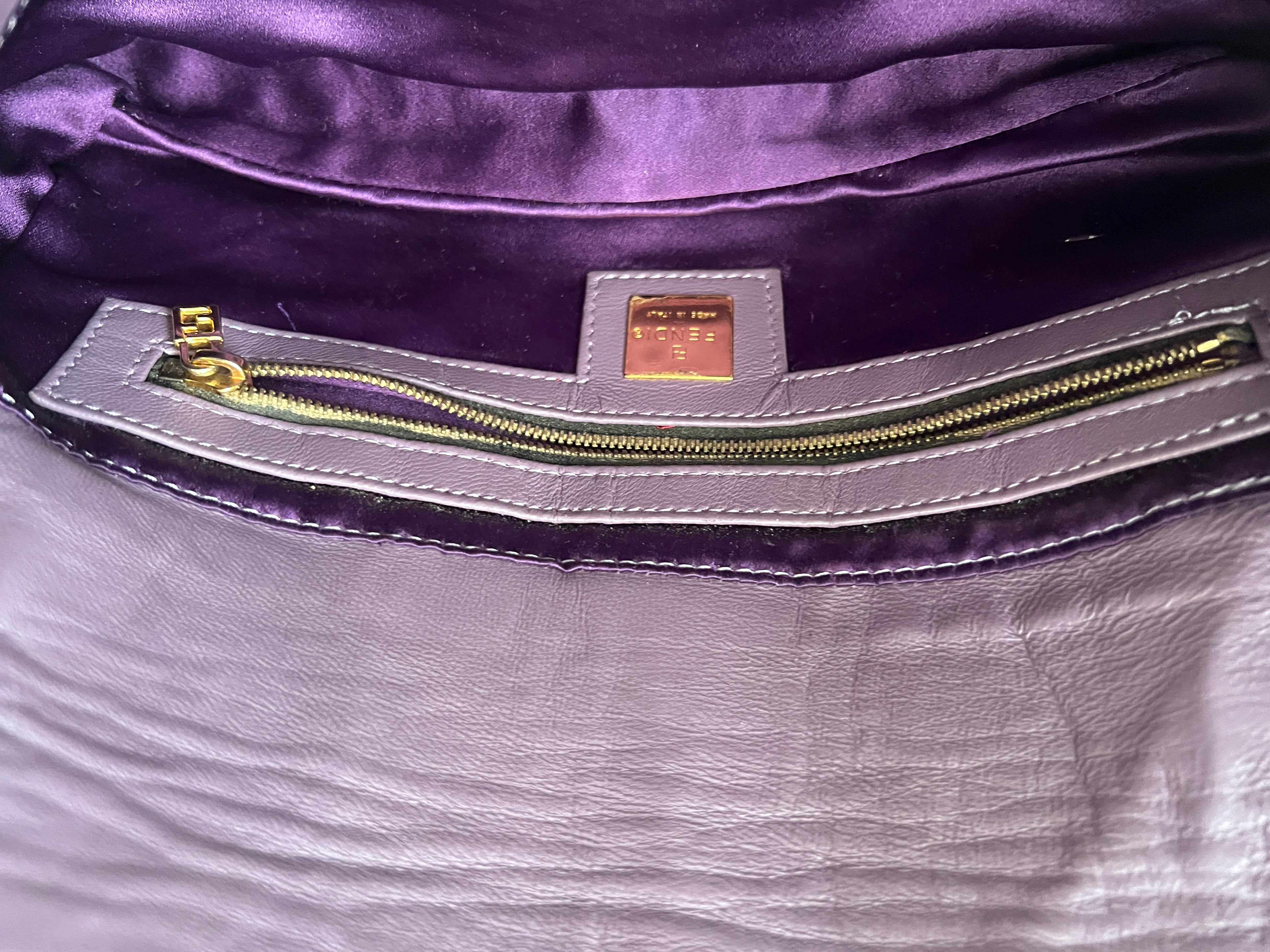 Fendi Purple Sequin Baguette Bag - Stylish Evening Clutch for Women | Perfect for Parties, Weddings & Night Out