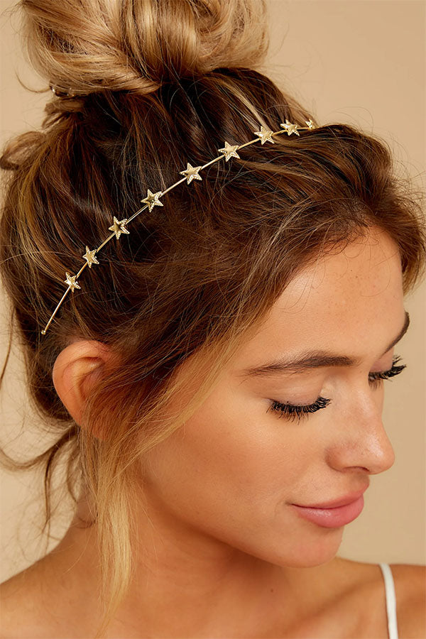 Star Light Star Bright Gold Headband for Women - Elegant Hair Accessory for Parties, Weddings & Special Occasions