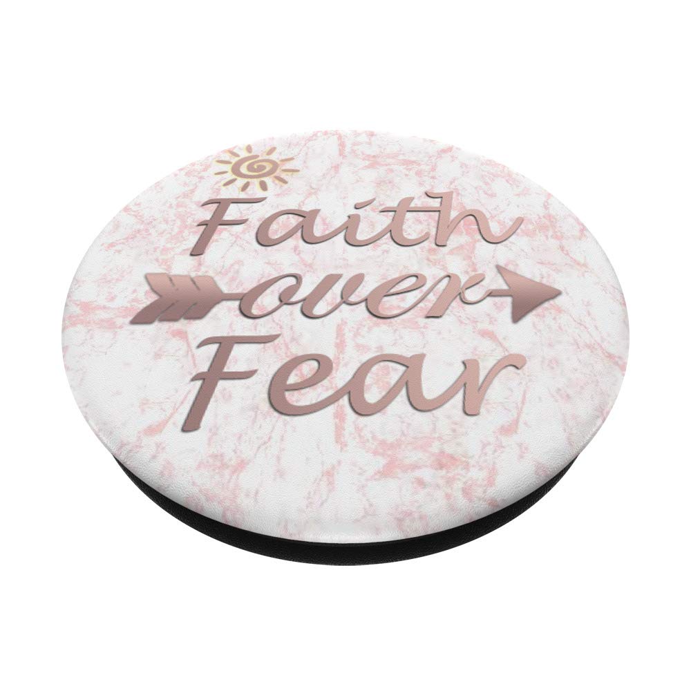 Rose Pink Faith Over Fear Phone Holder with Bible Verse Quote - Inspirational Gift for Home, Office, or Car Use