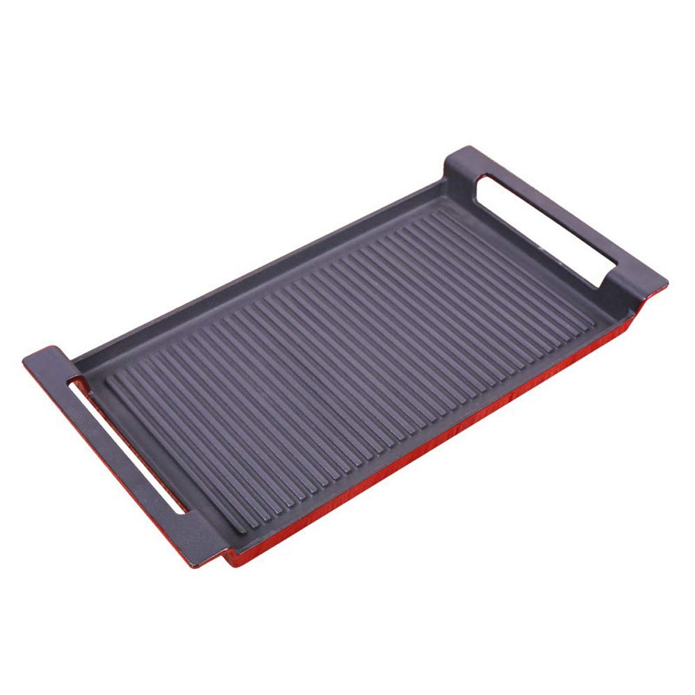 Premium LI-GELISI Enameled Cast Iron Grill Pan - Heavy Duty BBQ Griddle for Steak, Burgers & Outdoor Cooking - Non-Stick Surface with Easy-Grip Handles - Perfect for Camping, Backyard Grilling & Family Gatherings