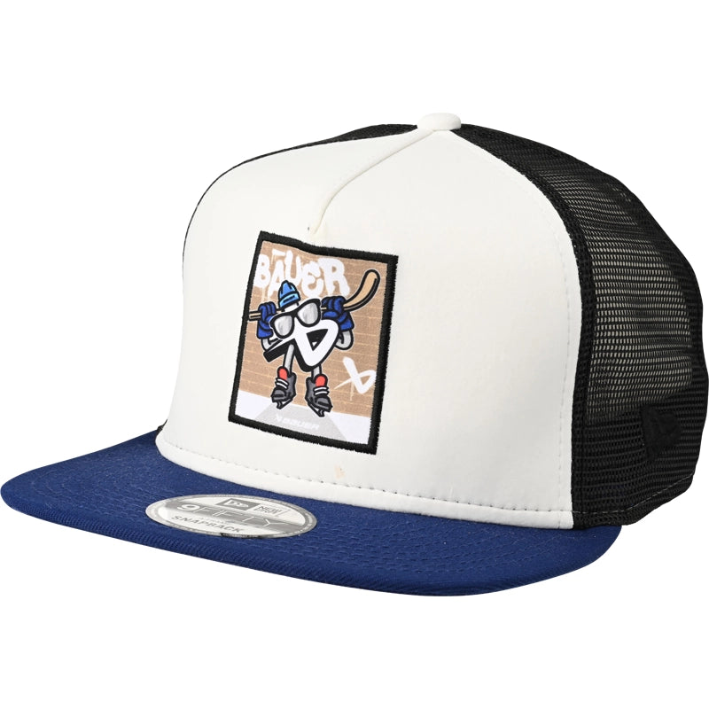 Bauer New Era 9Fifty Snapback Trucker Hat - Adjustable Mesh Back Baseball Cap for Men & Women - Perfect for Sports, Outdoor Activities & Casual Wear