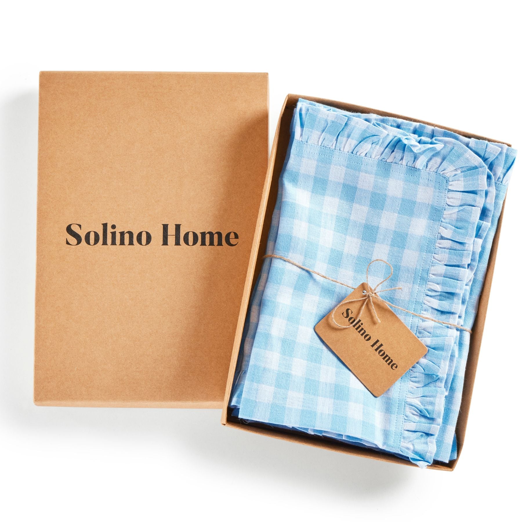 Stylish Gingham Ruffle Napkins Set of 4 - Premium Cotton Table Linens for Dining, Parties & Home Decor