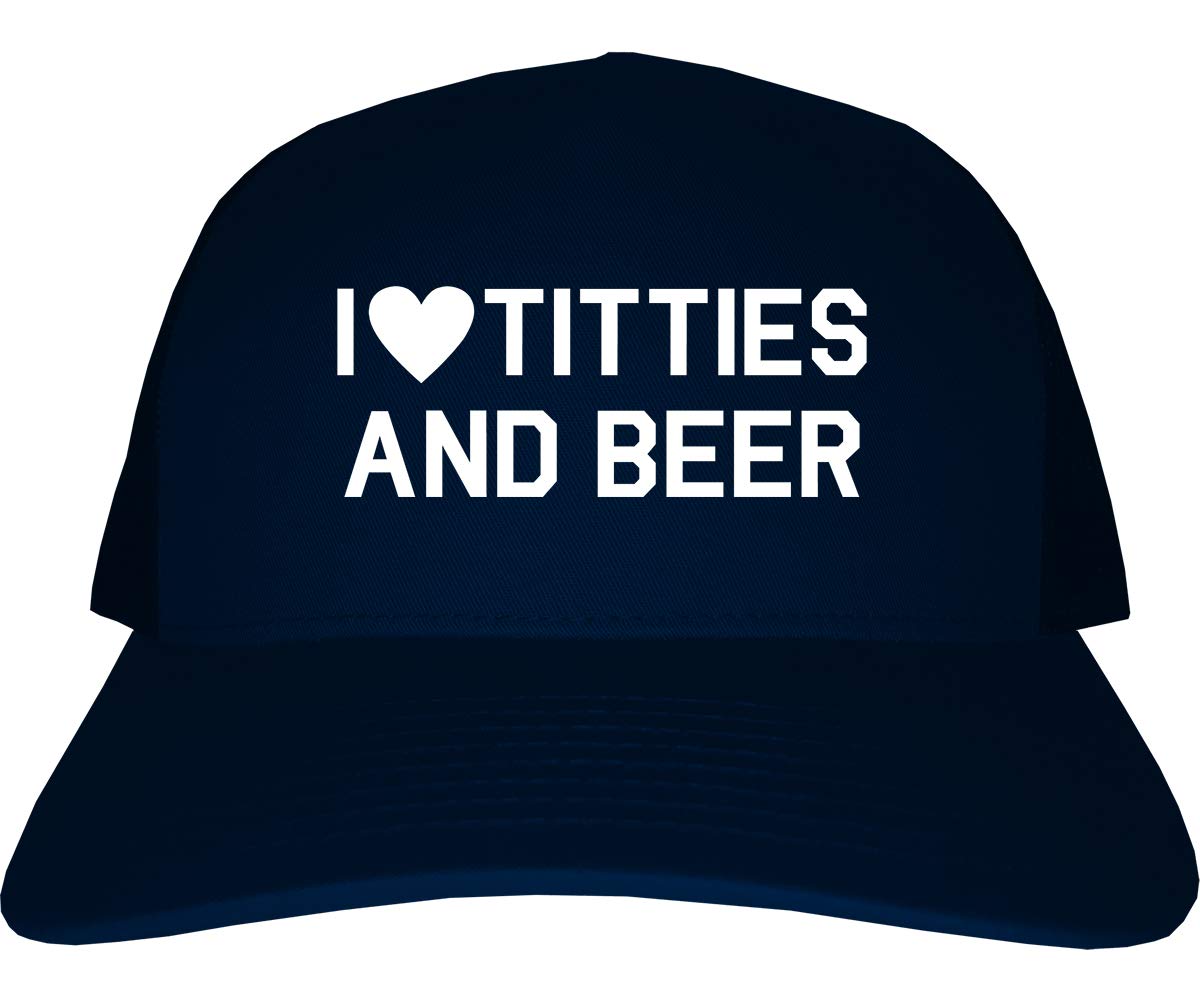 Funny Gag Trucker Hat for Men - Kings of NY I Heart Titties and Beer Cap - Perfect for Parties, Bar Hopping & Casual Outings