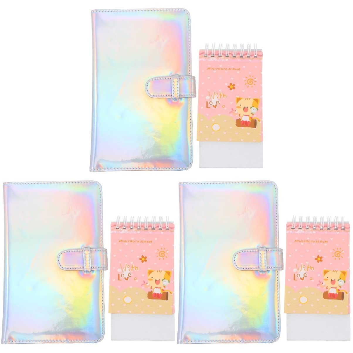 NUOBESTY 6-Pack Mini Photo Albums - 96 Pages Small Rainbow Picture Book for Baby, Wedding & Travel Memories | Compact Plastic Film Wallet & Stamp Holder | Portable Card Storage for Scrapbooking & Gifts