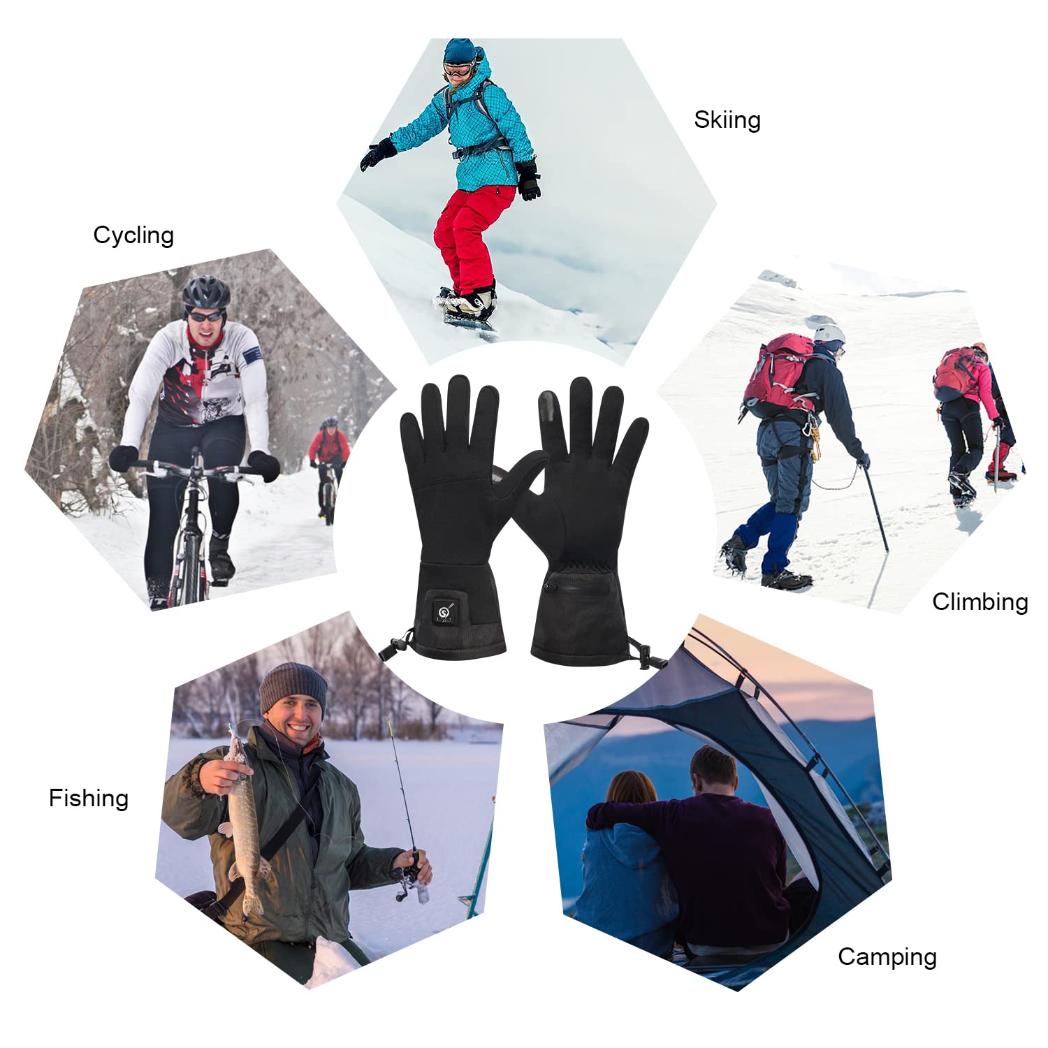 Rechargeable Heated Gloves for Men & Women - Battery-Powered Winter Glove Liners for Motorcycle Riding, Skiing & Snow Sports | Cold Weather Hand Warmers