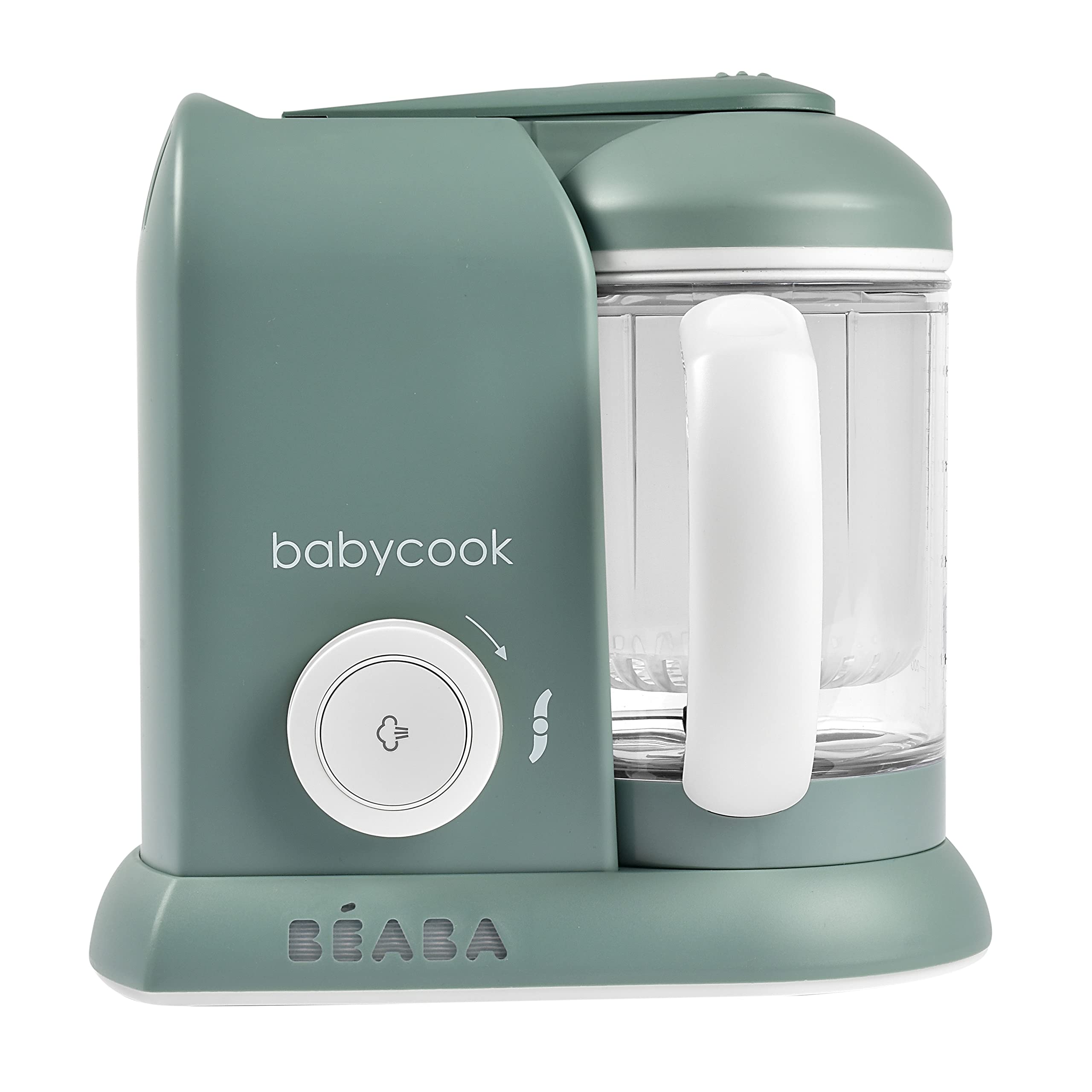 BEABA Babycook Solo 4-in-1 Baby Food Maker & Steamer Blender - Auto Steam Cooking, 4.5 Cup Capacity (27 Servings in 20 Min) - Perfect for Homemade Purees, Baby Food Prep & Healthy Toddler Meals - Eucalyptus Green