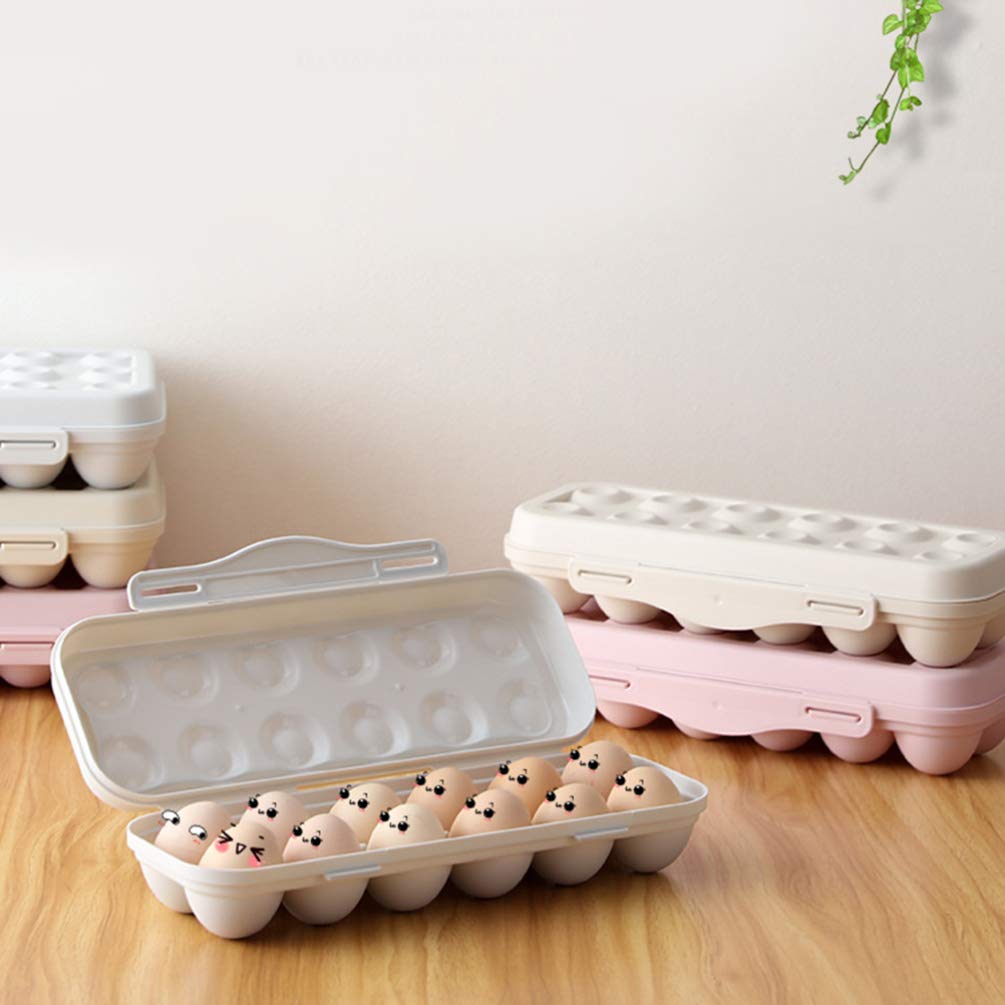 2-Pack Shatterproof Portable Egg Storage Container - Stackable Refrigerator Egg Holder & Organizer (Pink) - Perfect for Kitchen, Camping, Travel & Fridge Organization