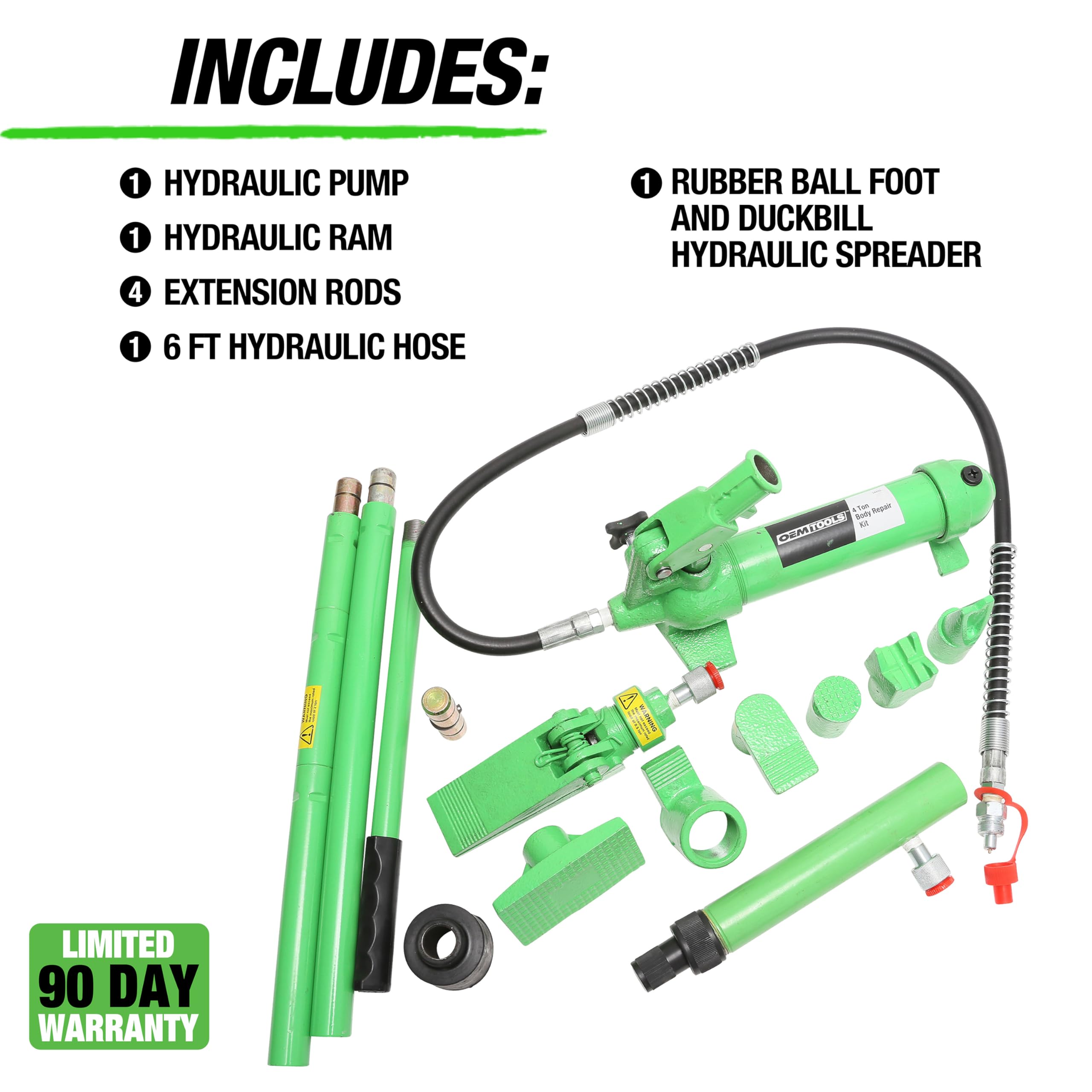 OEMTOOLS 24820 4 Ton Fast Action Body Repair Kit - Professional Auto Body Dent Puller for Car Dent Removal, Collision Repair & Frame Straightening - Perfect for DIY Auto Body Shops, Mechanics & Home Garage Use
