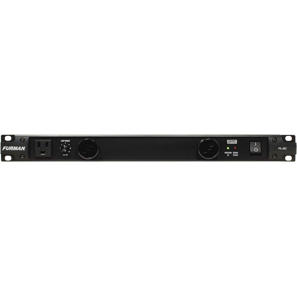 Furman PL-8C Premium Power Conditioner with 2x 18 AWG Black Extension Cables (3ft) - Perfect for Home Theater, Studio Equipment & Electronics Protection