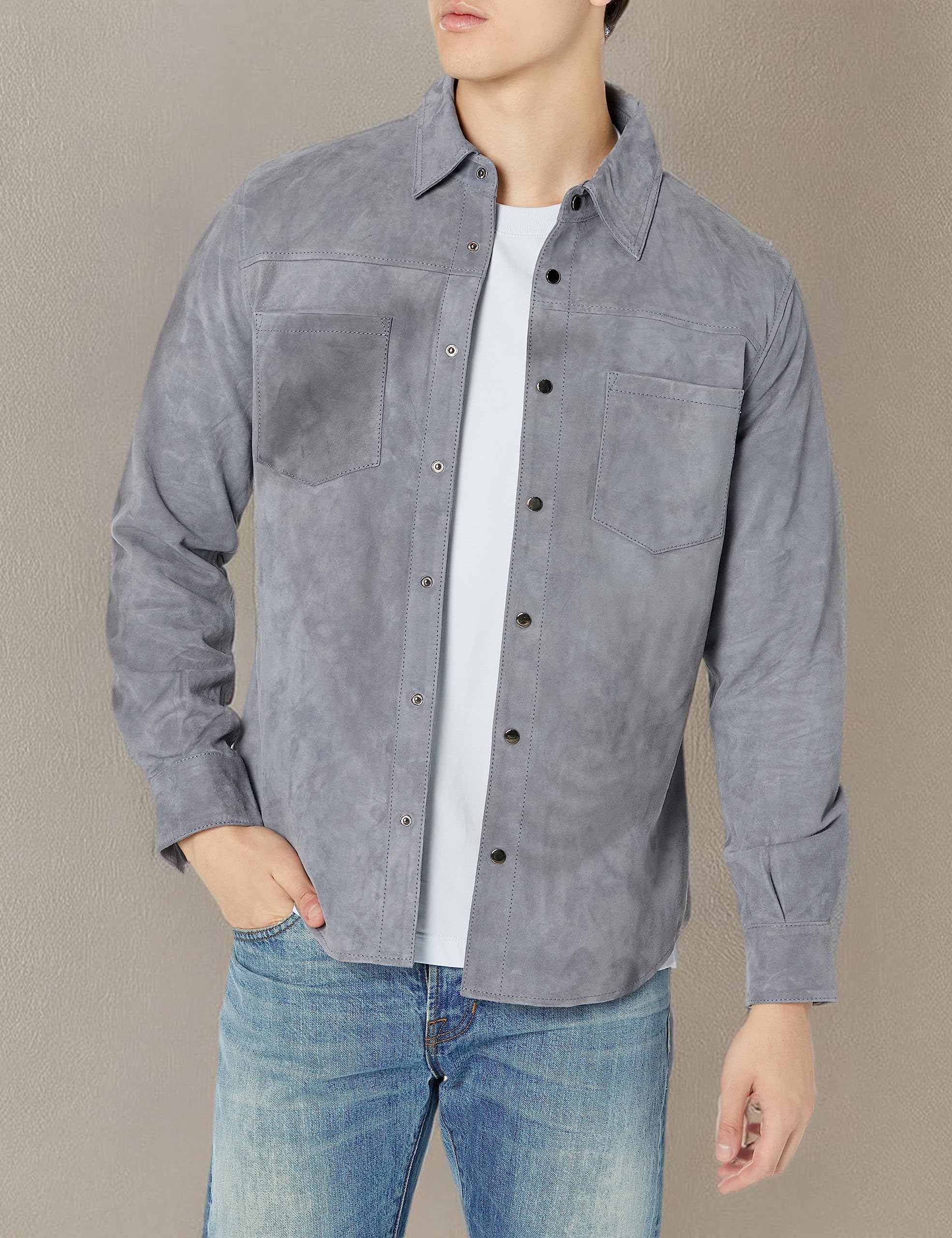 BLANKNYC Men's Suede Shirt Jacket - Premium Luxury Shacket for Men | Comfortable & Stylish Outerwear for Casual Wear, Date Night & Fall Layering