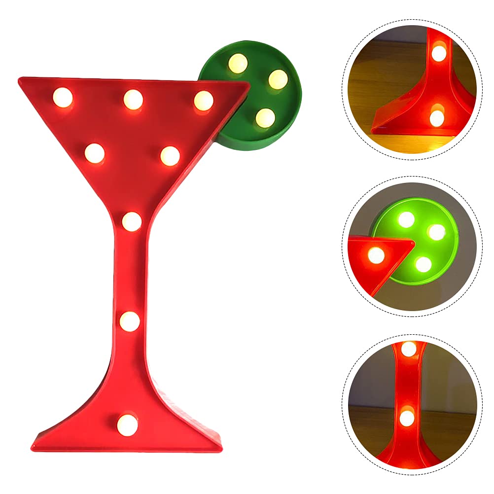 VICASKY Mini LED Wine Glass Night Light - Funny Shaped Bedside Lamp for Kids Room, Home Decor, Party & Gift - Dimmable Plastic Table Light for Bedroom, Nursery, Bar, Wedding Decoration