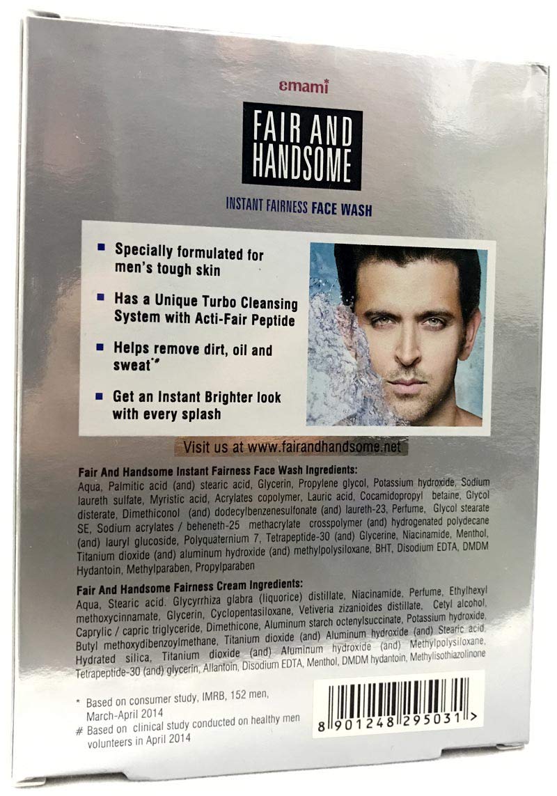 Emami Fair & Handsome Face Wash & Cream Set for Men's Skincare