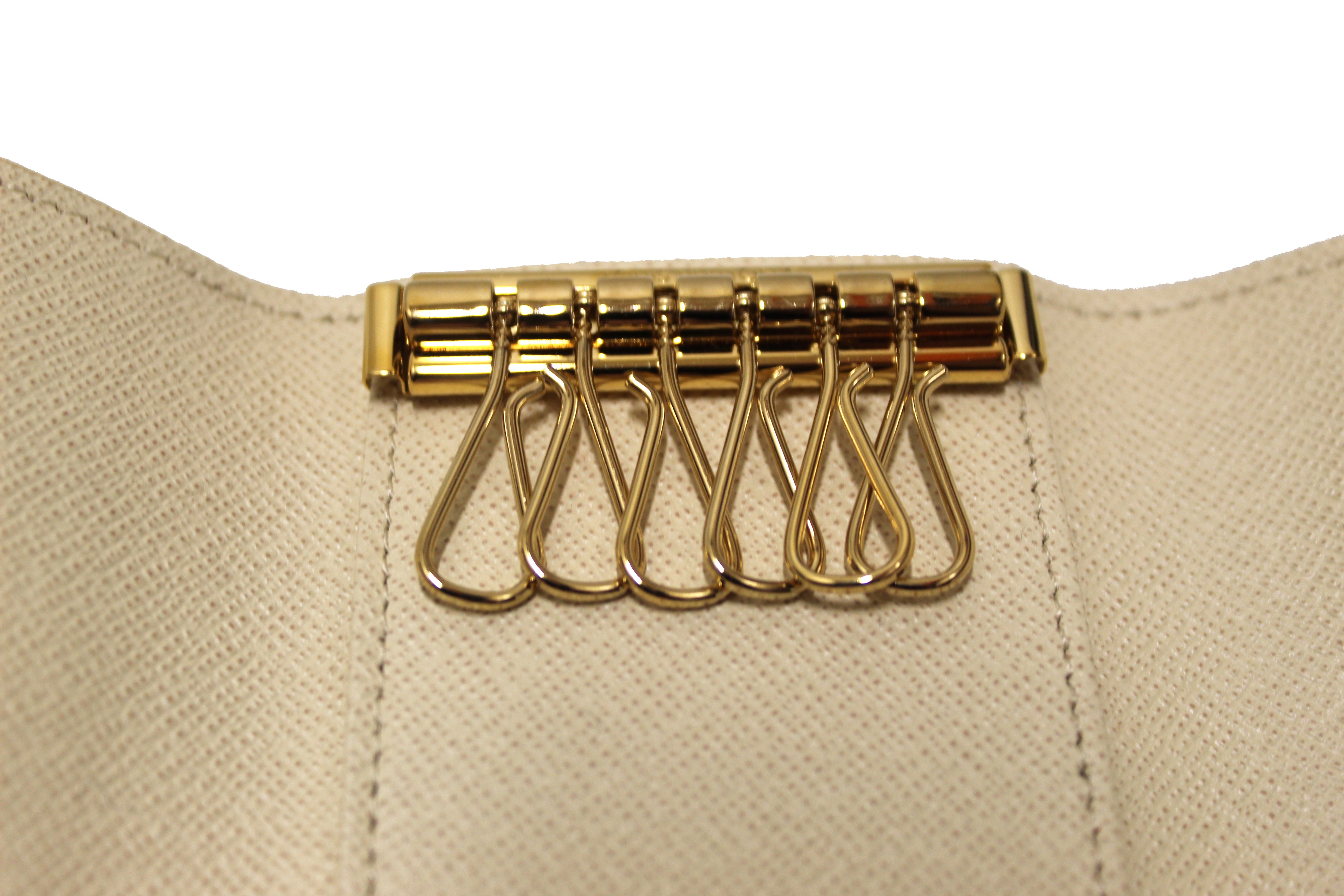 Authentic Louis Vuitton Damier Azur Canvas 5 Key Holder - Luxury Key Organizer for Women & Men - Perfect for Home, Office & Travel Accessories