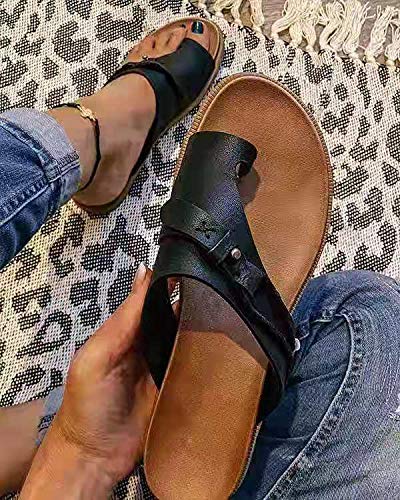 Gibobby Women's Strappy Braided Sandals - Open Toe Roman Flat Slippers for Summer | Dressy & Casual Comfort | Perfect for Beach, Vacation, and Everyday Wear