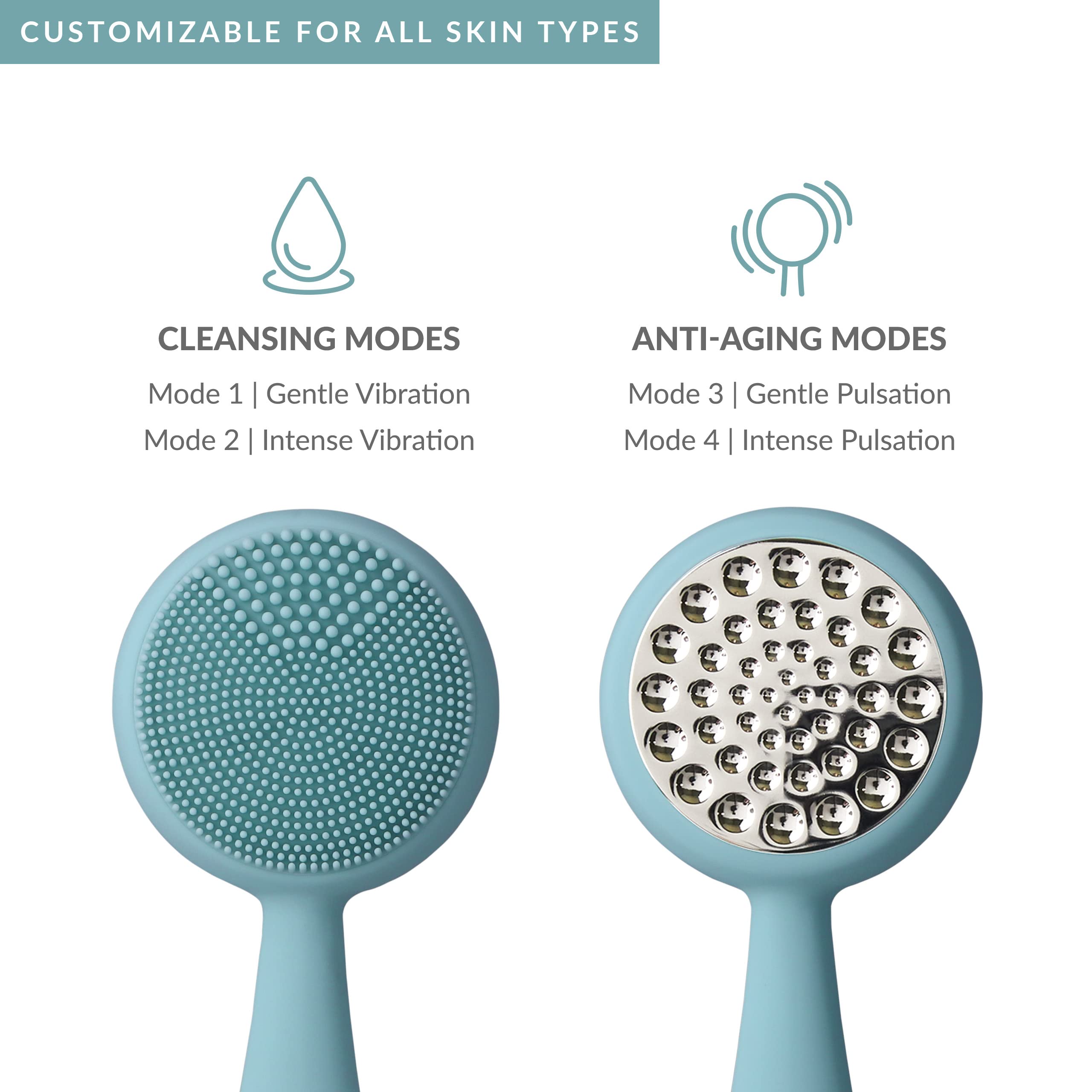 PMD Beauty Clean Pro Silver - Smart Facial Cleansing Device with Silicone Brush & Pure Silver Technology | Anti-Aging Massager for Clear Pores & Blackheads | Waterproof SonicGlow Vibration | Perfect for Daily Skincare & Travel Use