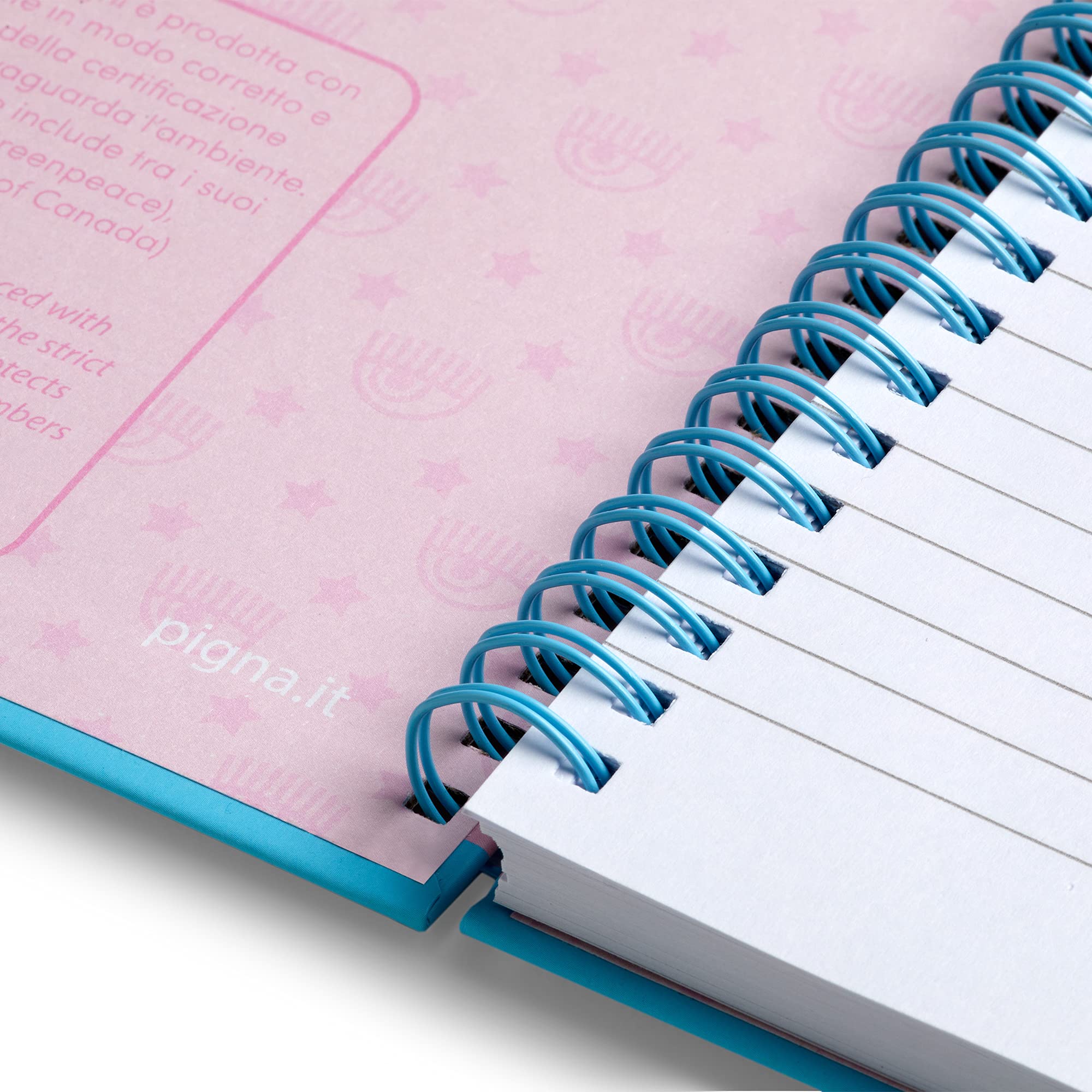 Maxi Spiral Notebooks A4 Size - 5mm Grid Paper, 4-Pack | Chiara Ferragni & Pigna Collaboration | Perfect for School, Office & Creative Journaling