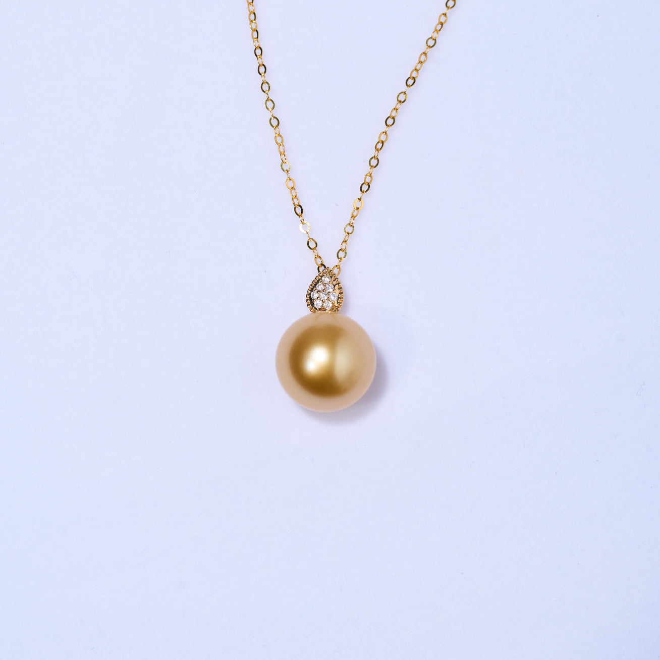 18K Solid Gold South Sea Golden Pearl Necklace KN00251 - Luxury Elegant Jewelry for Women, Perfect for Weddings, Parties & Special Occasions