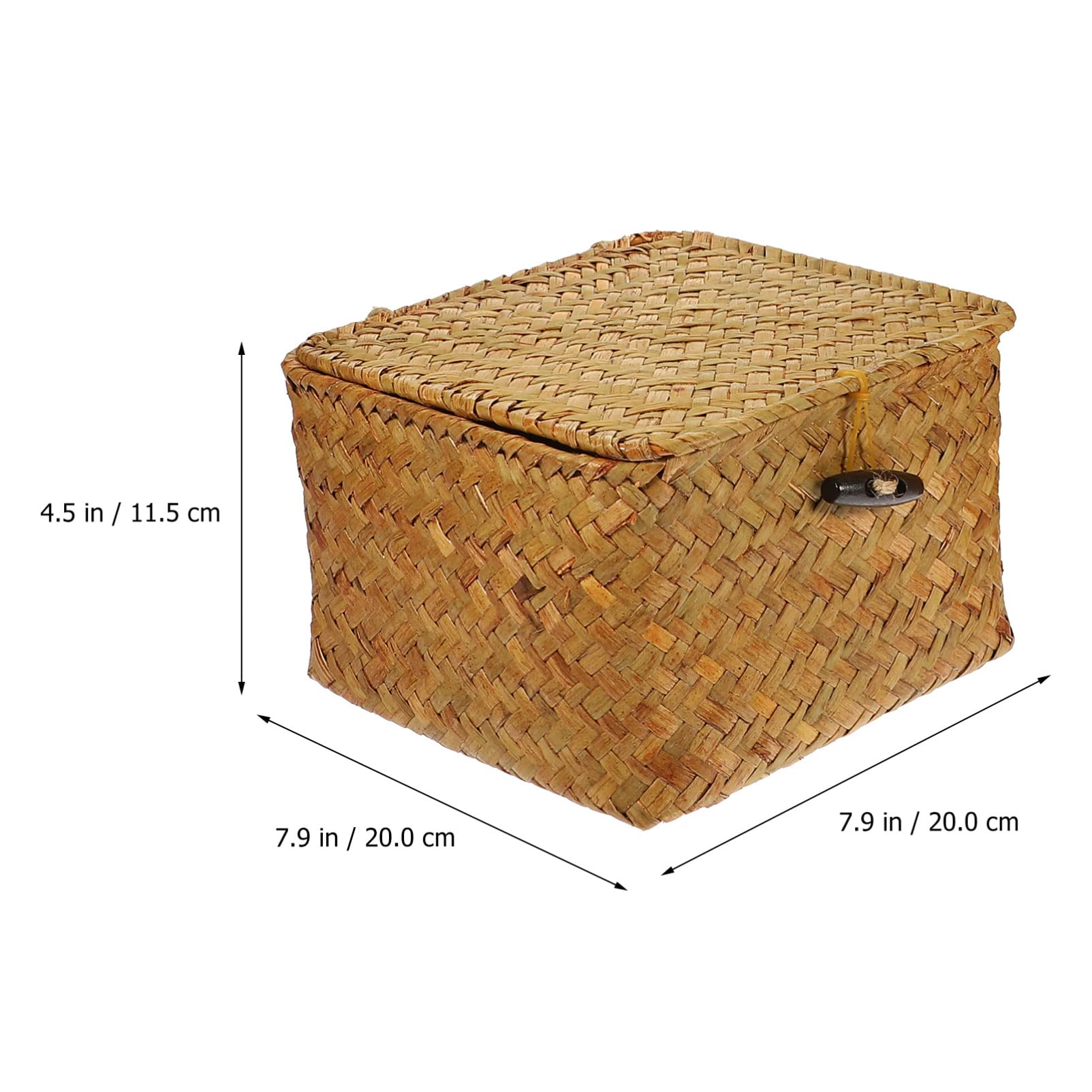 Zerodeko Rattan Storage Basket with Lid - Shelf Organizer for Bread, Cosmetics & Home Decor