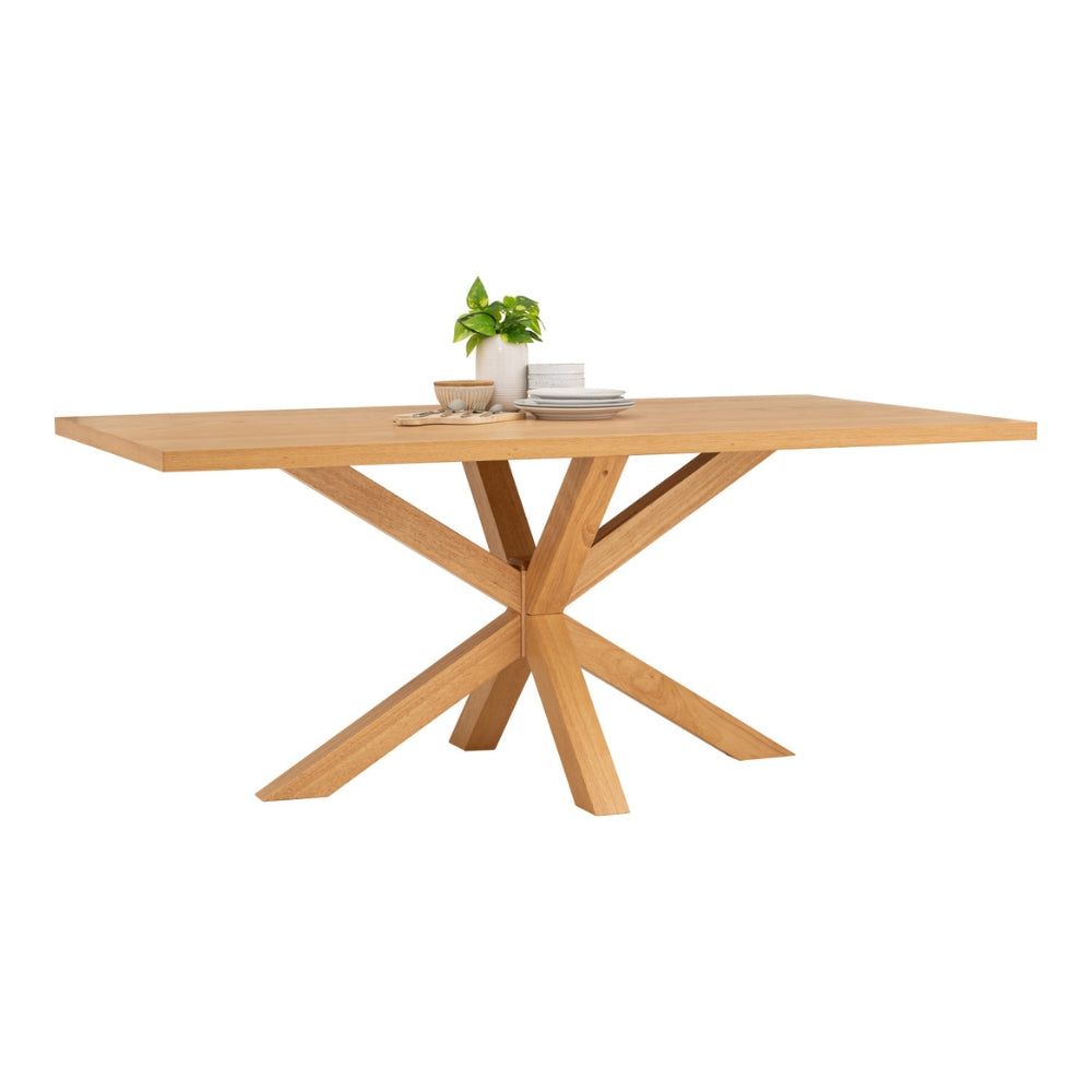 Kare 180cm Natural Wood Dining Table - Modern Farmhouse Style for Dining Room, Kitchen, and Family Gatherings