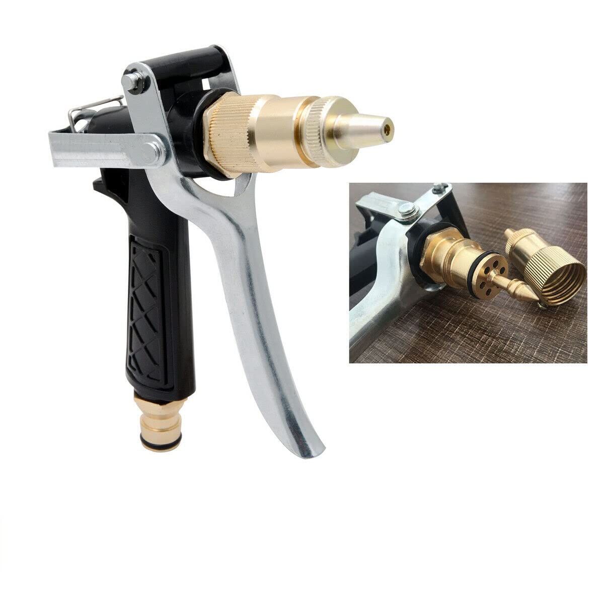 Adjustable Garden Hose Nozzle - 5 Spray Patterns for Car Wash & Plants