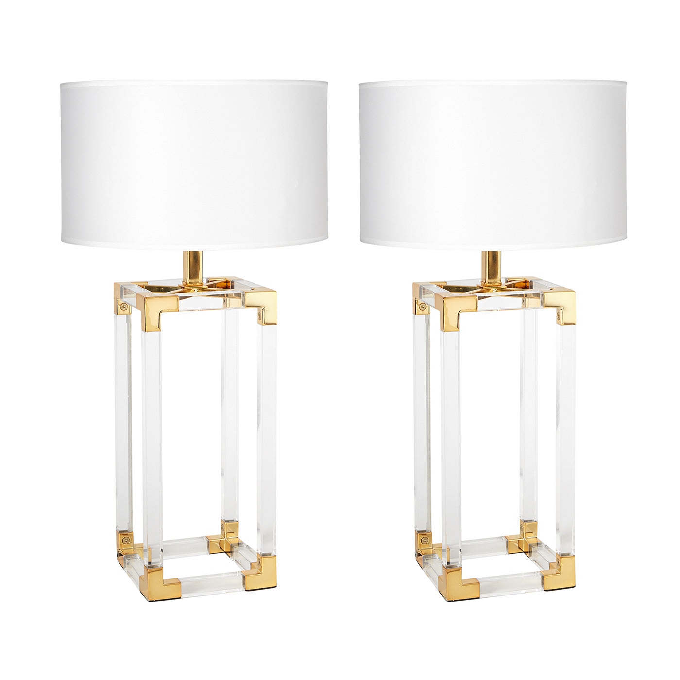 Jacques Column Table Lamp Set - Modern LED Nightstand Lamp for Bedroom, Living Room & Office - Warm White & Cool White Light Modes