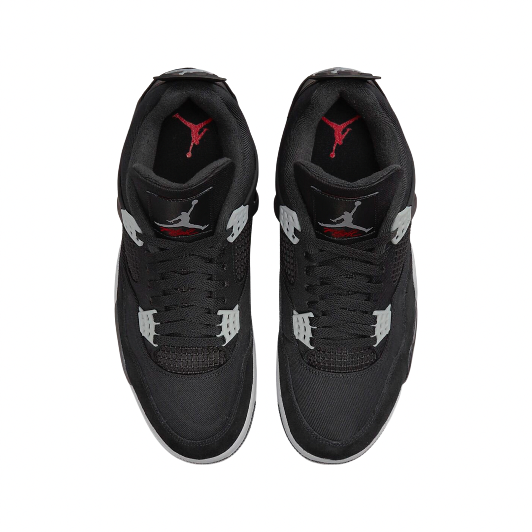Air Jordan 4 Retro SE Sneakers - Black Canvas & Light Steel Grey White Basketball Shoes for Men | Perfect for Streetwear, Casual Outfits & Basketball Games