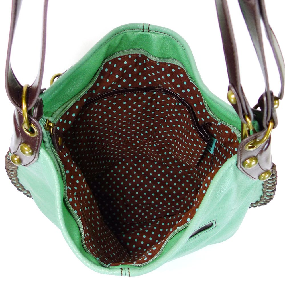 Chala Handbags - Soft Large Casual Shoulder or Crossbody Purse with Keyfob in Teal Green | Perfect for Work, Travel & Everyday Use