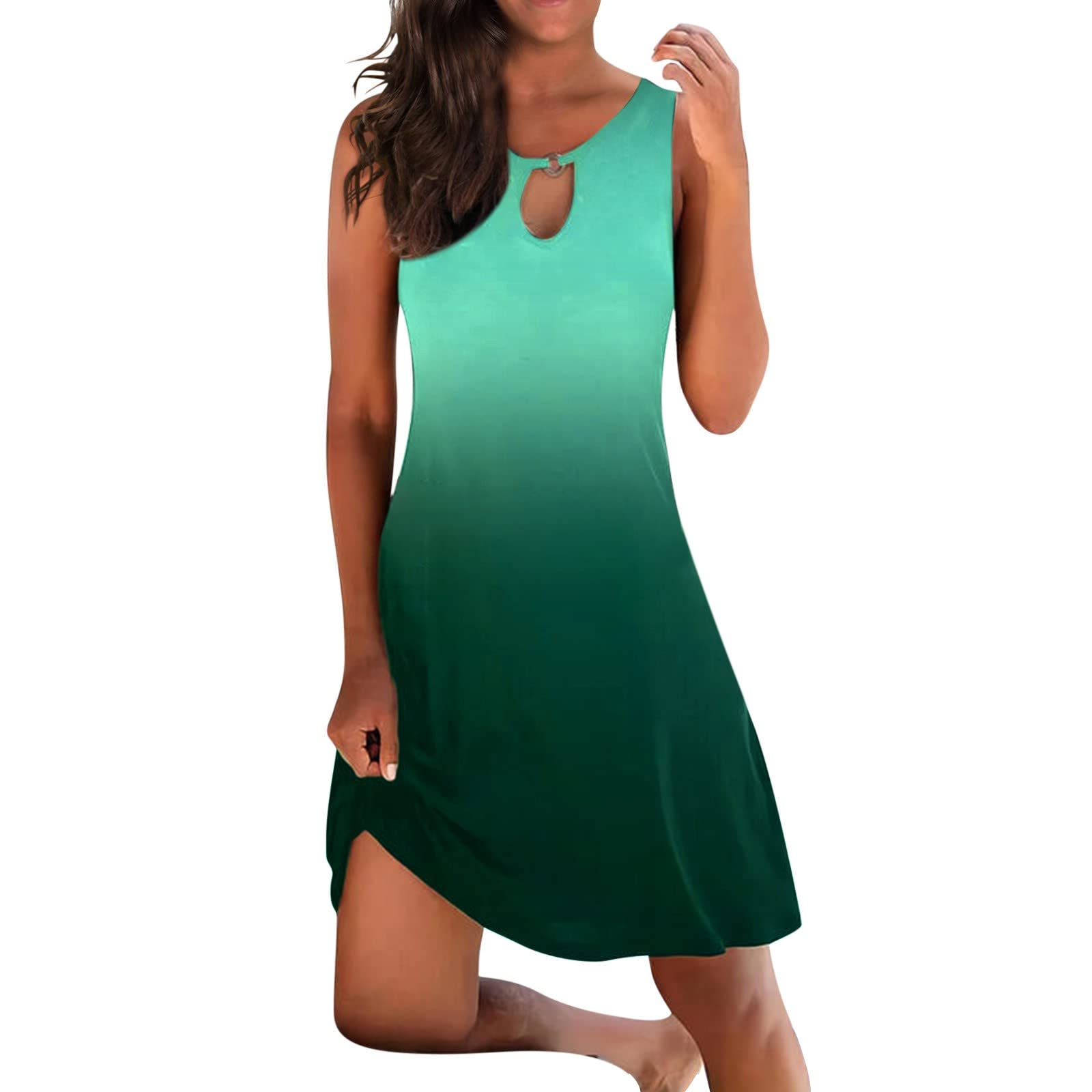 Boho Floral Print Women's Casual Loose Tank Dress - Sleeveless Summer Beach Vacation Dress for Women | Perfect for Beach Outings, Vacations & Casual Wear