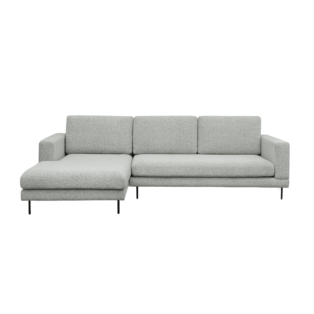 Elena Boucle Fabric Sectional Sofa by Chattel - Modern L-Shaped Couch for Living Room, Lounge & Family Room - Soft Comfortable Upholstered Furniture for Home Decor