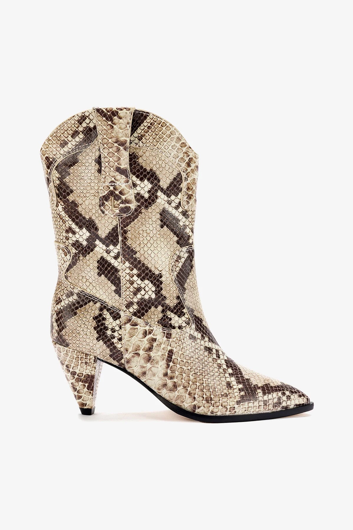 Thelma Women's Boots in Neutral Stamped Leather - Comfortable Ankle Booties for Casual Wear & Everyday Outfits