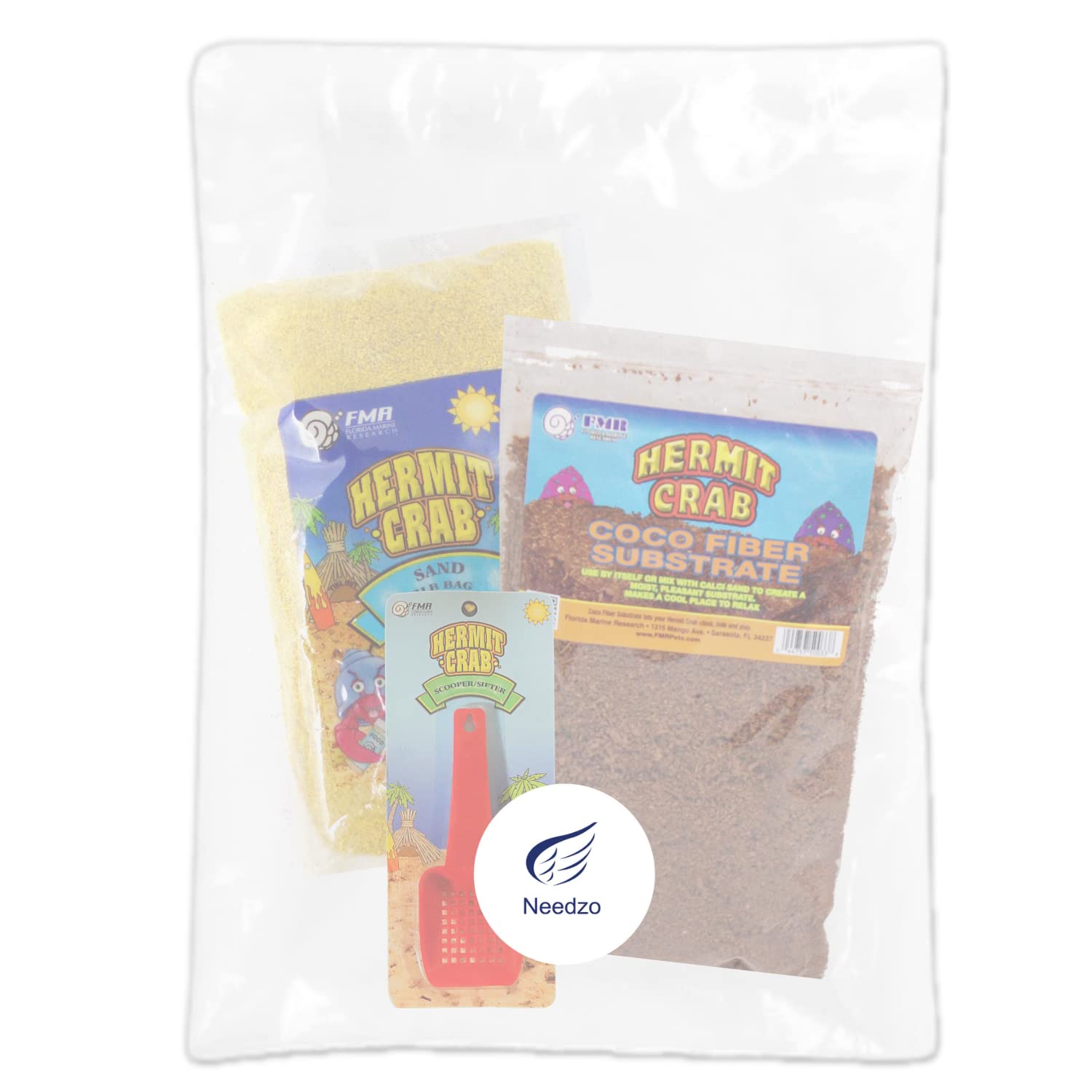 Natural Terrarium Supplies for Hermit Crabs & Reptiles - 2lb Loose Coconut Fiber Substrate, Sand Bag & Scooper Sifter Kit | Bulk Reptile Habitat Accessories | Perfect for Hermit Crab Tanks, Bearded Dragon Enclosures & Reptile Terrariums