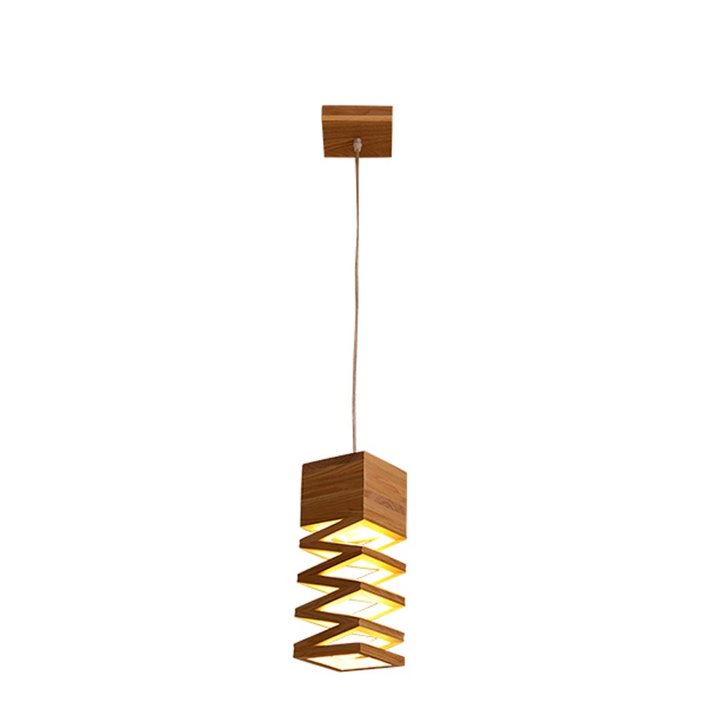 Modern Minimalist Wooden Spiral Chandelier - Single Head Pendant Ceiling Light for Living Room, Dining Room, Bedroom | Creative Lighting for Balcony, Bar, Club & Teahouse Decor