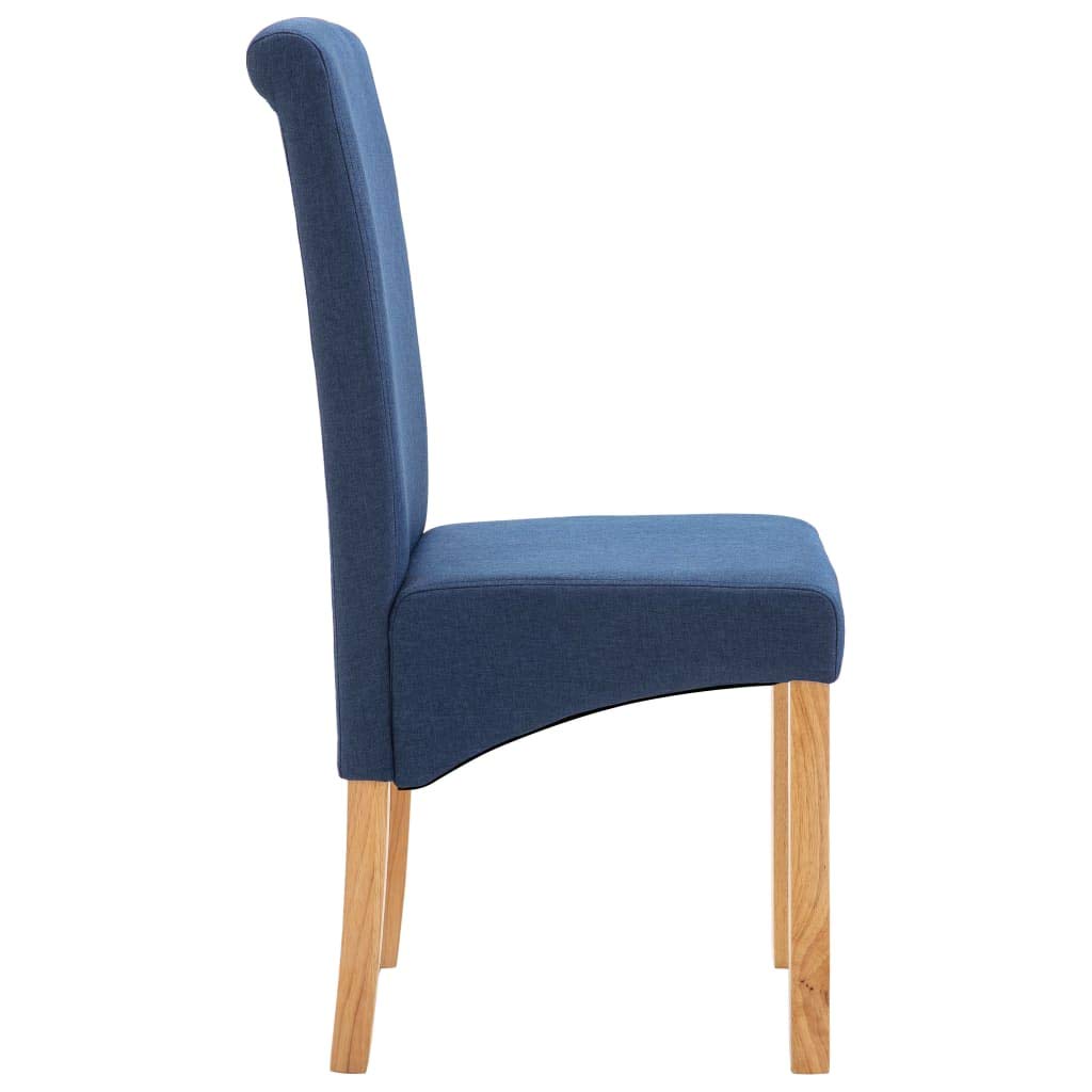Modern Dining Chairs Set of 4 - High Back Padded Kitchen & Dining Room Chairs with Blue Fabric Upholstery - Comfortable Side Chairs for Home, Restaurant, Cafe & Office Use
