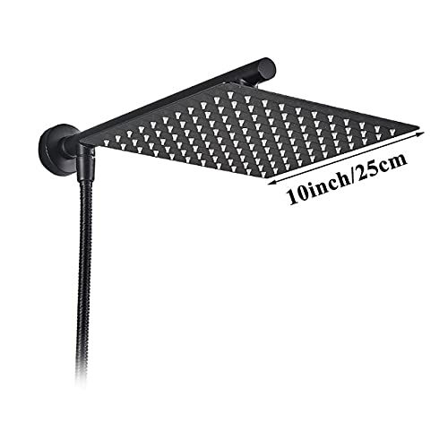 Premium Stainless Steel Chrome Rainfall Shower Head - 8/10/12 Inch Wall Mount Shower Sprayer with Adjustable Arm - Luxury Bathroom Upgrade for Spa-Like Experience (10 Inch, Chrome Finish) - Perfect for Master Bathrooms, Guest Suites & Relaxing Showers