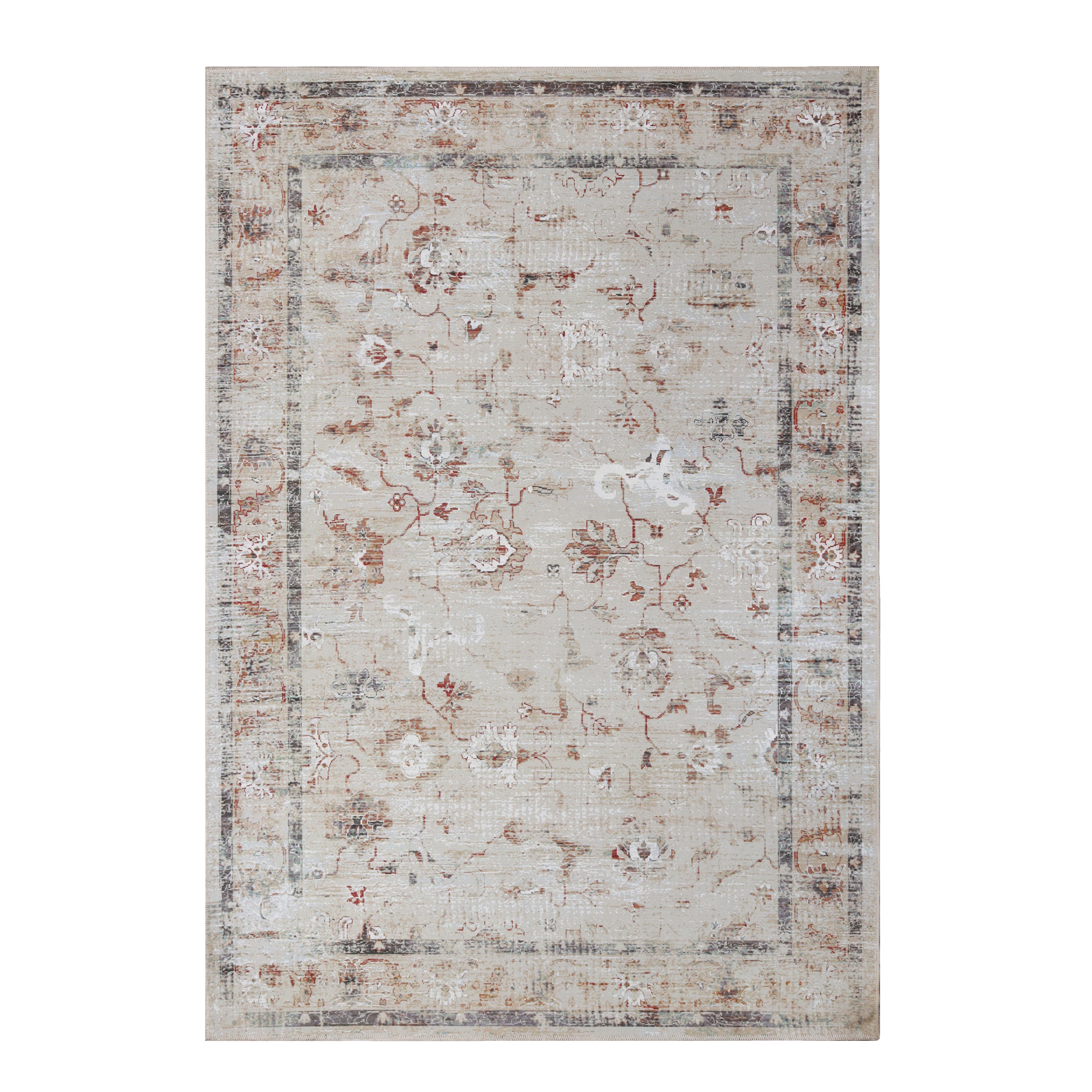 Elegant Swan Floral Non-Slip Washable Indoor Area Rug - Perfect for Living Room, Bedroom, or Hallway Runner