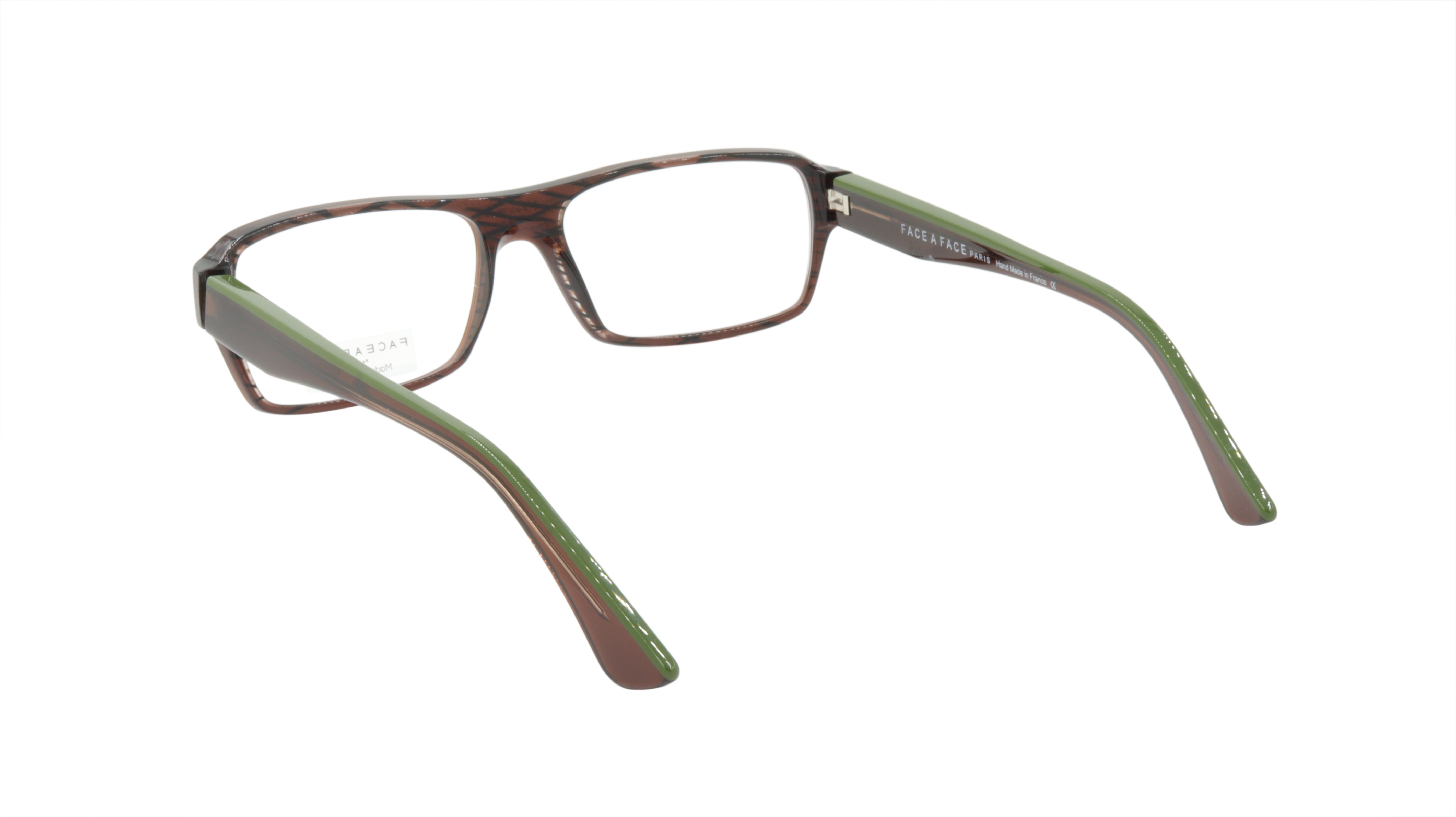 Face A Face SOLAL 3 Acetate Eyeglasses Frame - Chestnut Brown & Army Green | Stylish Unisex Optical Glasses for Work, Reading & Fashion